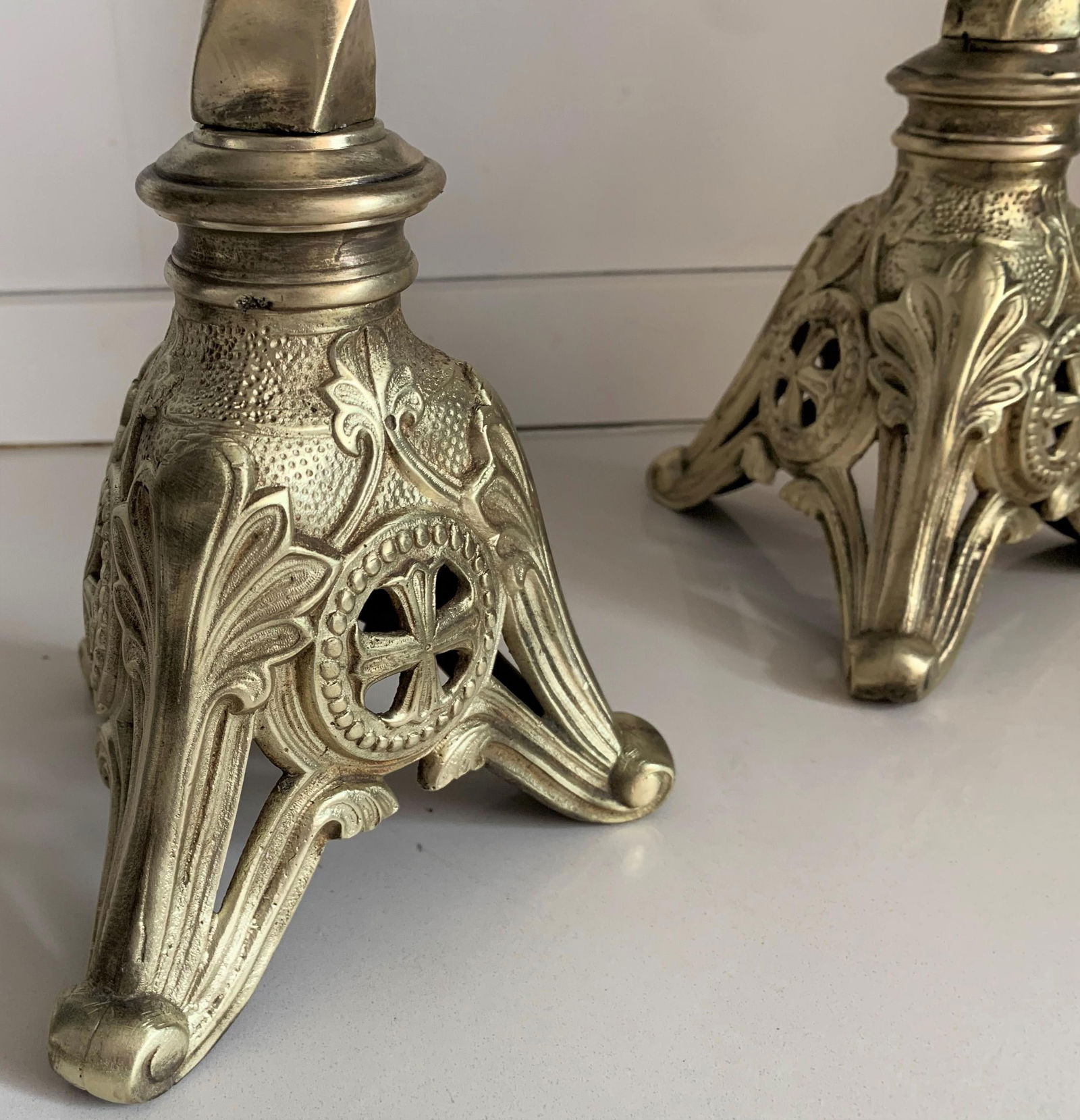 19th Century Italian Paschal Candleholder Bronze Venice Torchères Candlesticks - 9