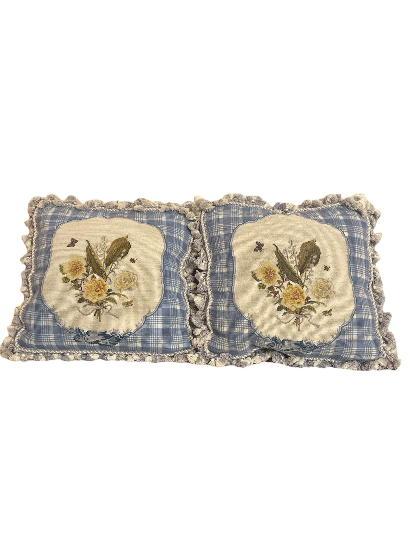 Pair of Vintage Needlepoint Pillows - 7