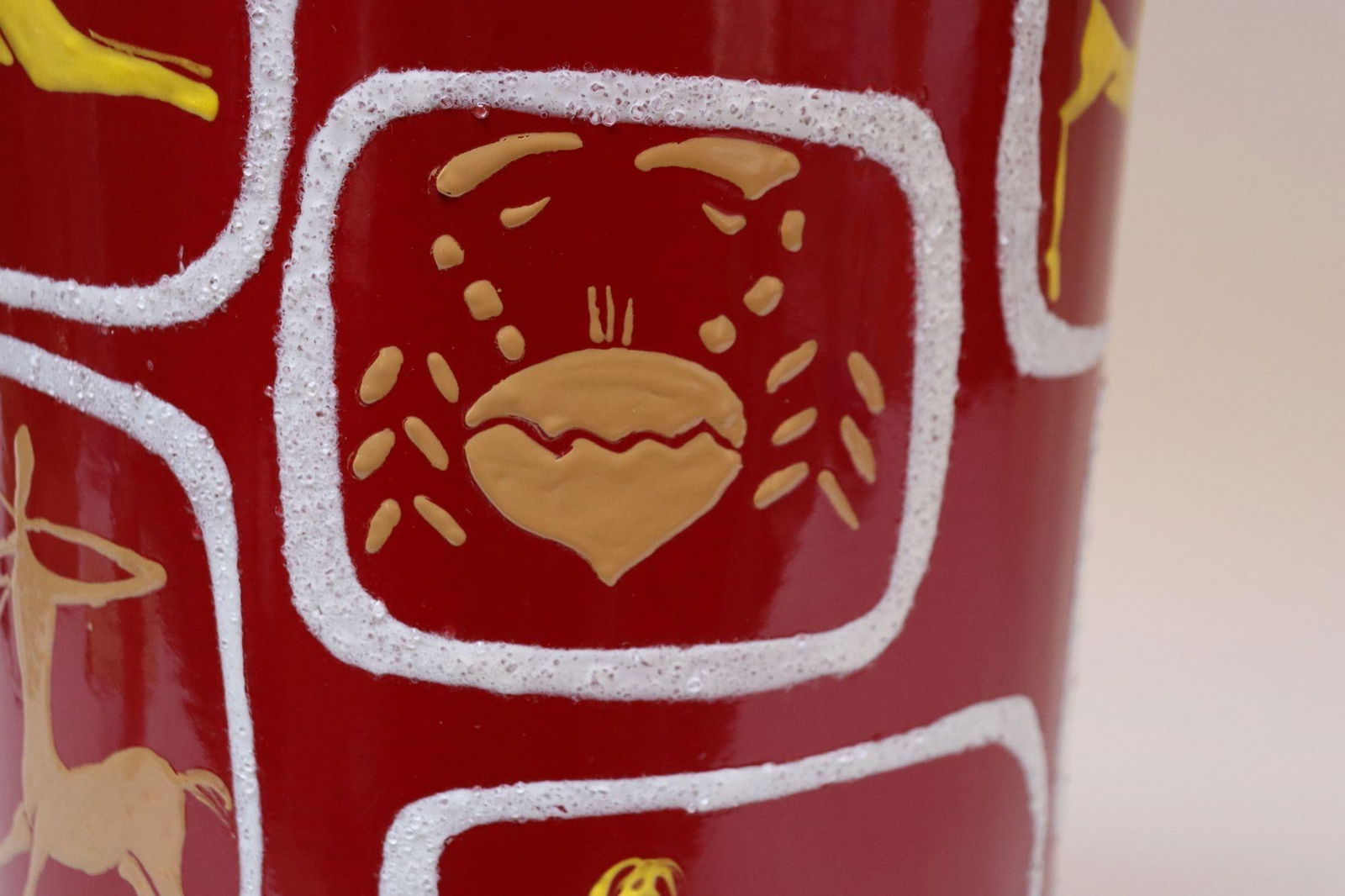 Italian Modernist "Zodiac" Red Umbrella Stand in Enamel and Brass by Siva - 10