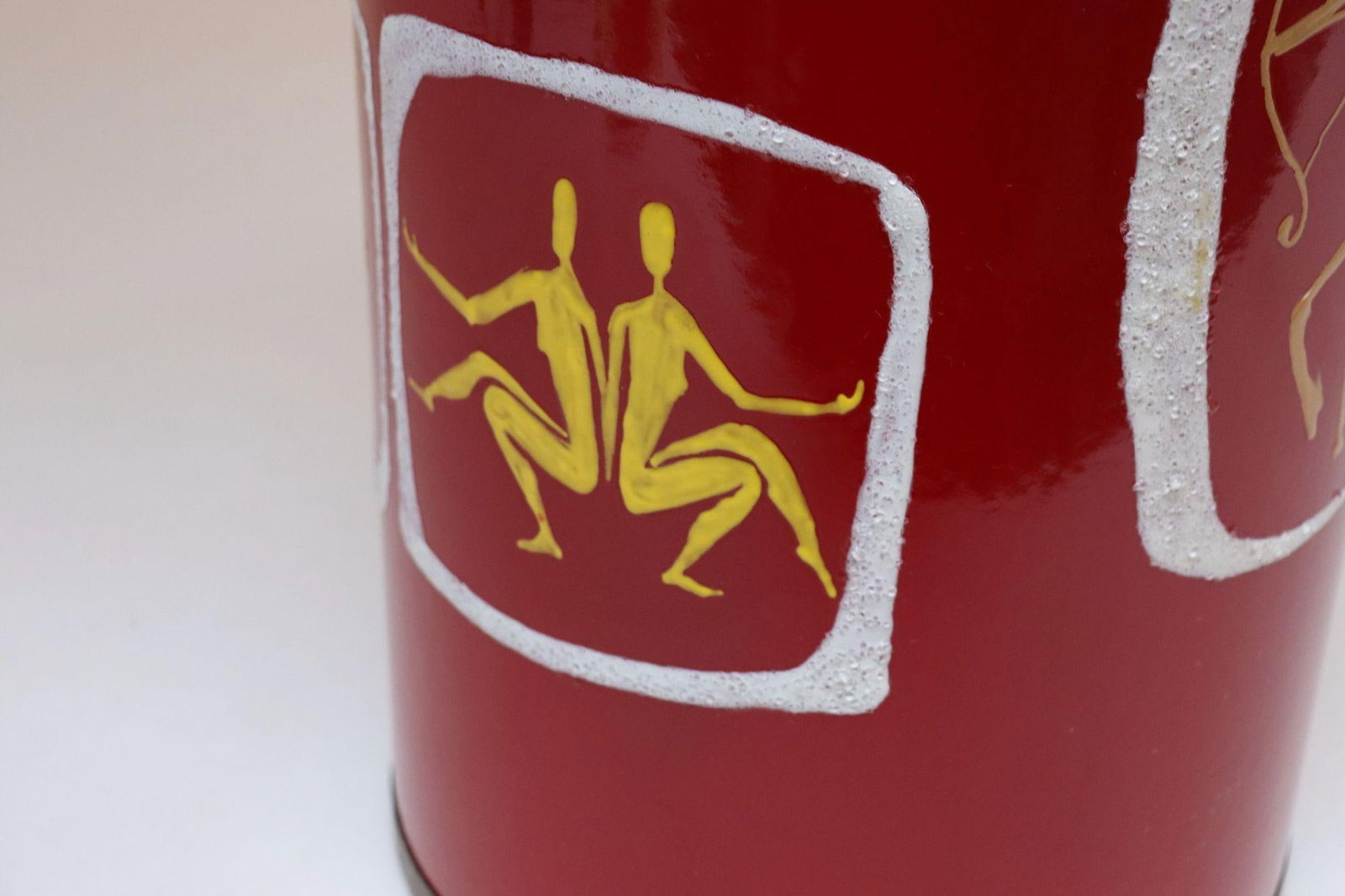 Italian Modernist "Zodiac" Red Umbrella Stand in Enamel and Brass by Siva - 9