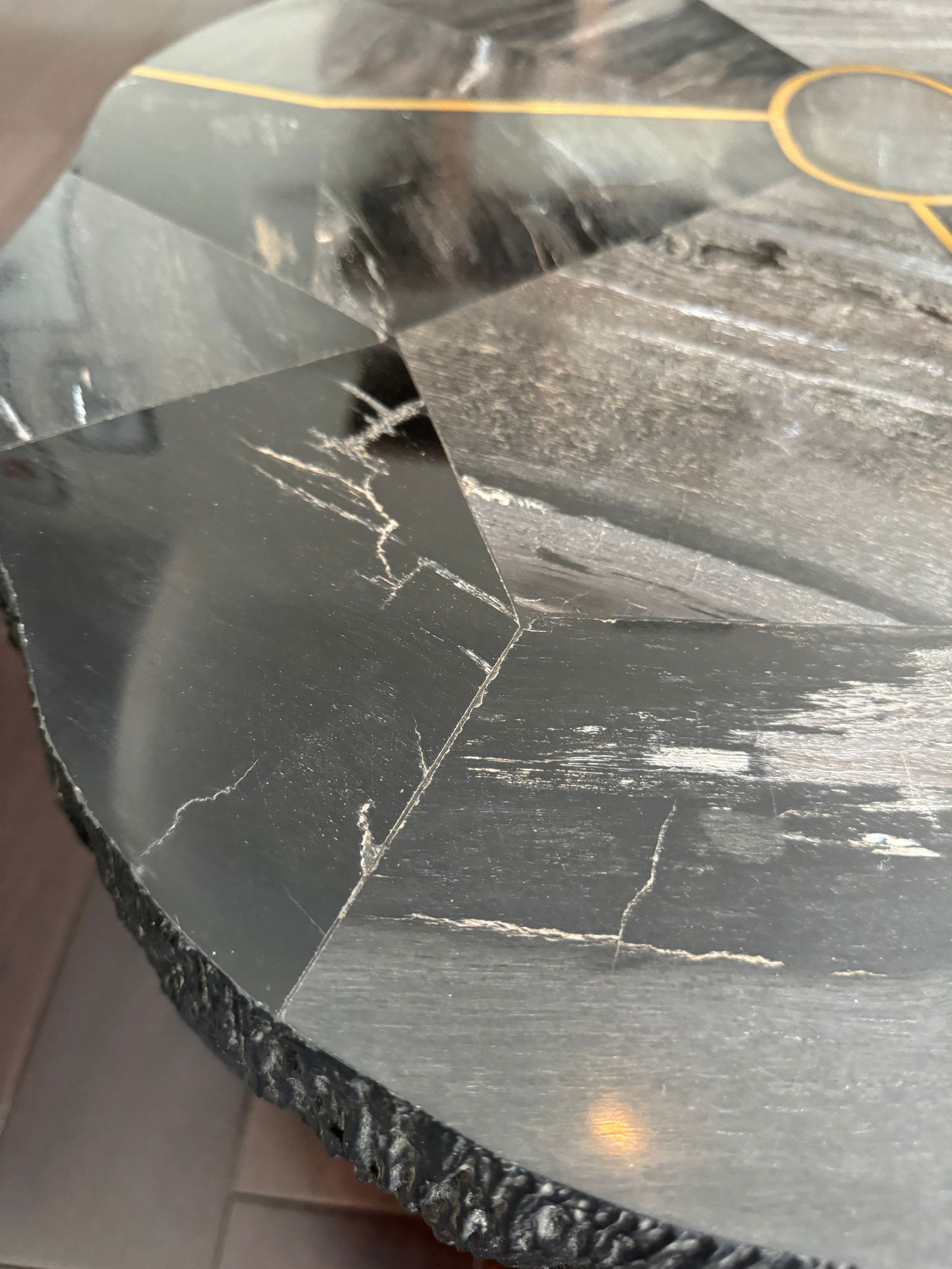 Sculptural Modern Organic Black Wood Sune Small Coffee Table or Side Table by Made Goods With Golden - 4