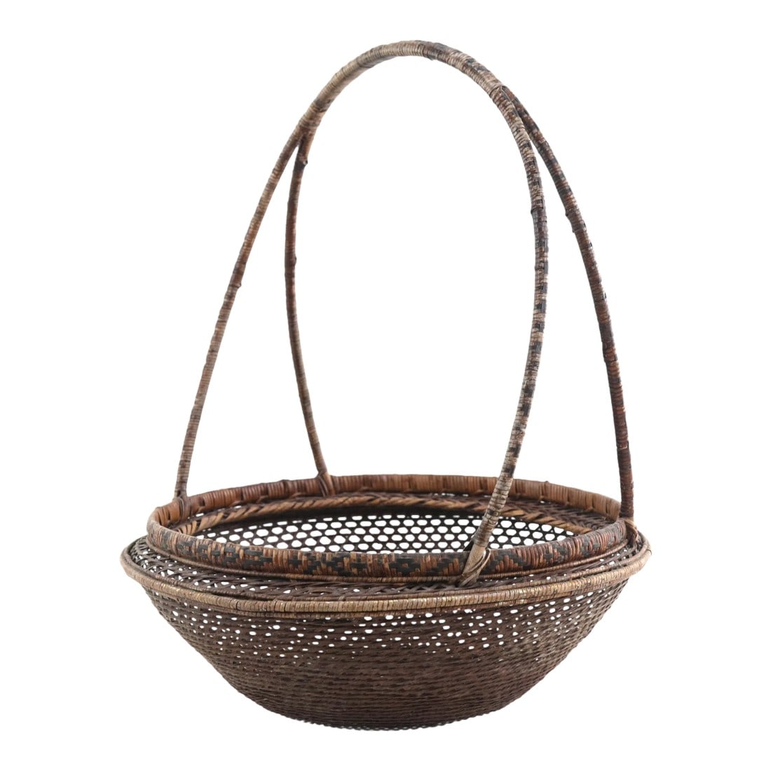 Early 19th Century Chinese Bamboo Woven Basket (1 of 9)