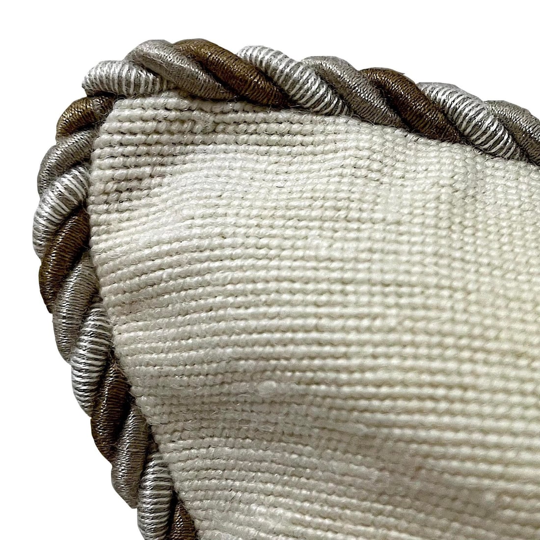 Moose Needlepoint Pillow with Braided Trim - Down/Feather Insert - 3