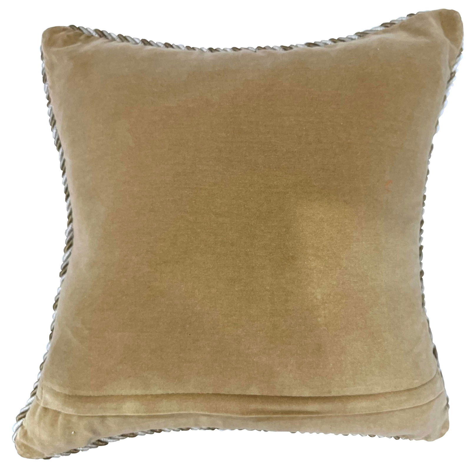 Moose Needlepoint Pillow with Braided Trim - Down/Feather Insert - 6