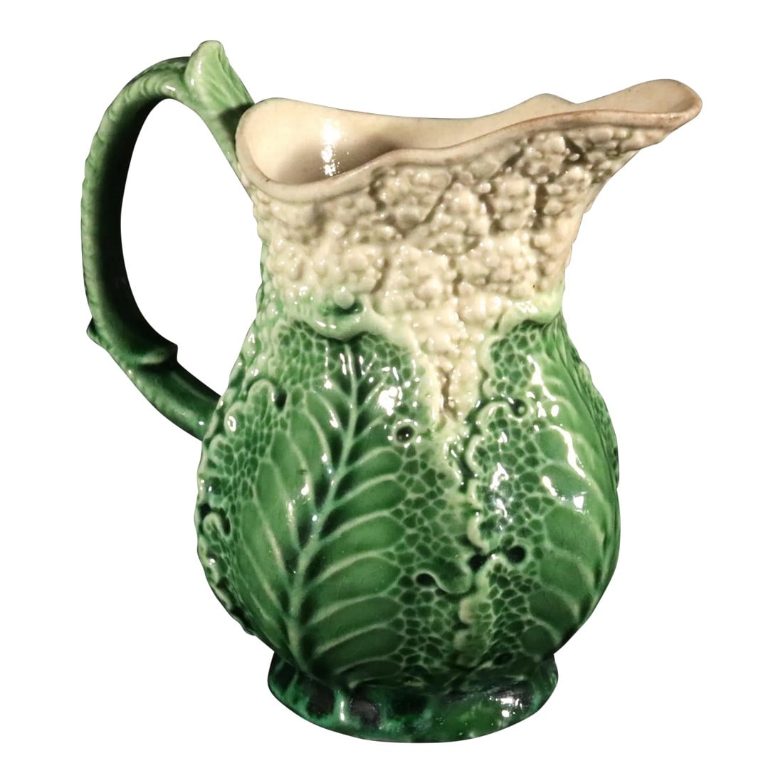 18th-Century Staffordshire Creamware Cauliflower Creamer, Probably by William Greatbach/ Josiah Wedg: Rare 18th-Century Staffordshire Creamware Cauliflower Creamer Jug This charming and historically significant creamer jug is a fine example of the highly sought-after Cauliflower Ware produced in