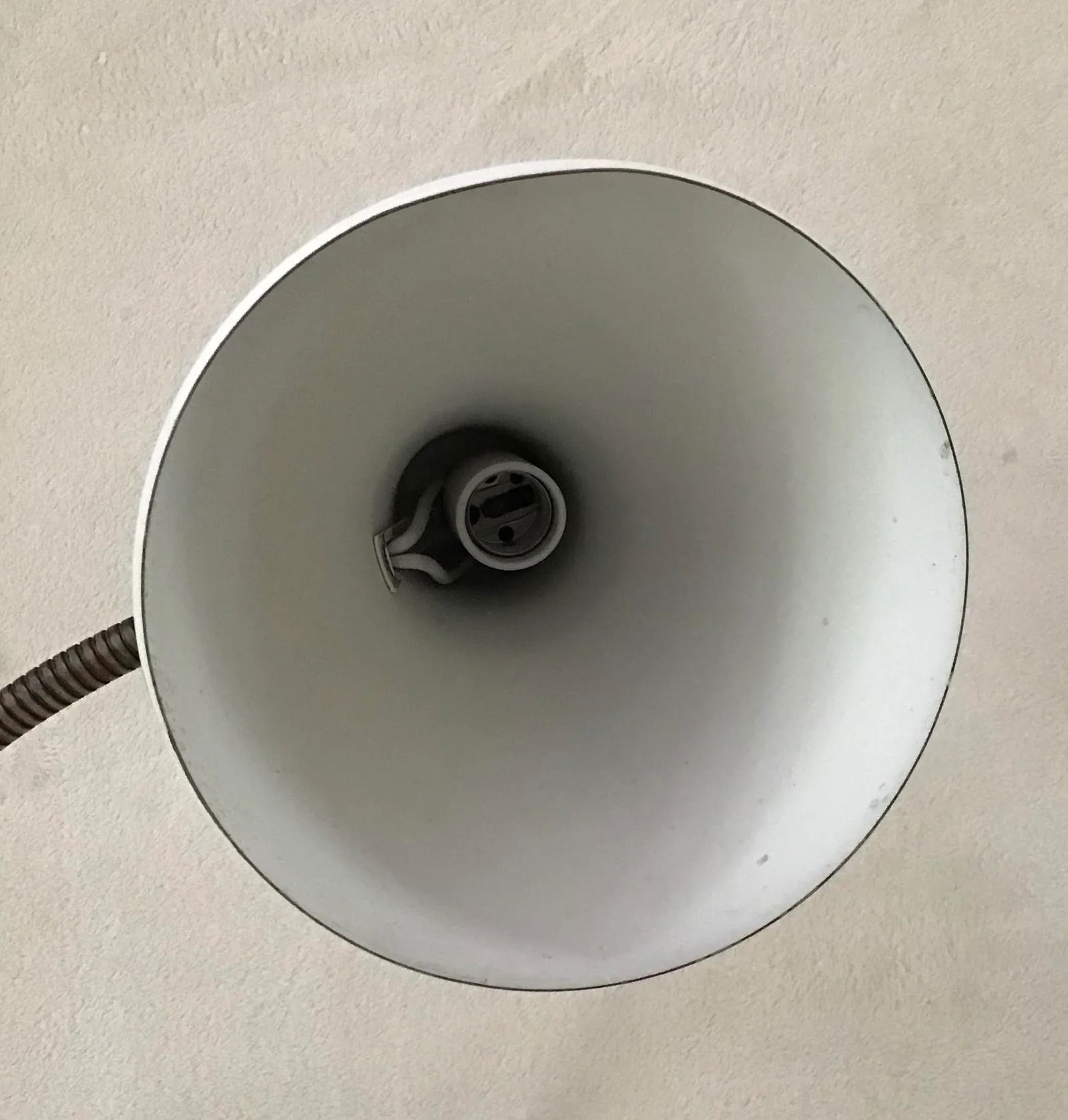 1950s Mid-Century Industrial White Metal Desk Lamp - 7