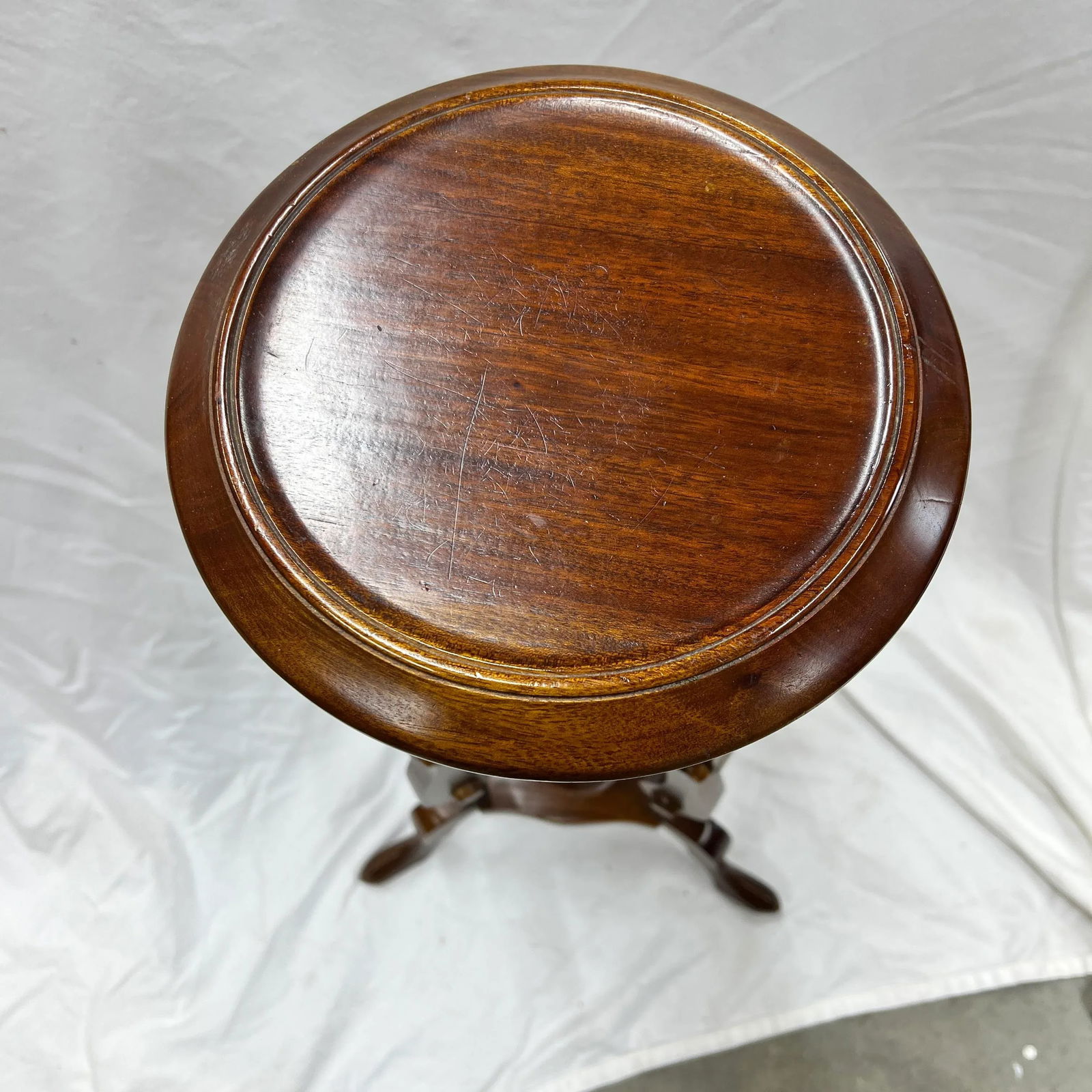 Vintage Barley Twist Mahogany Wig, Pedestal, Plant Stand - 2