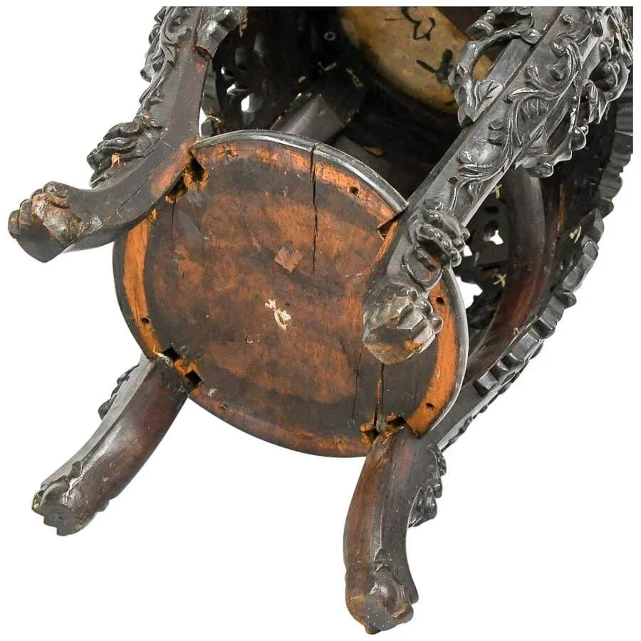 Vintage Hand-Carved Chinese Marble Pedestal - 2