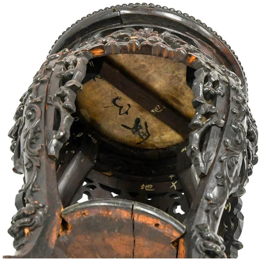 Vintage Hand-Carved Chinese Marble Pedestal - 3