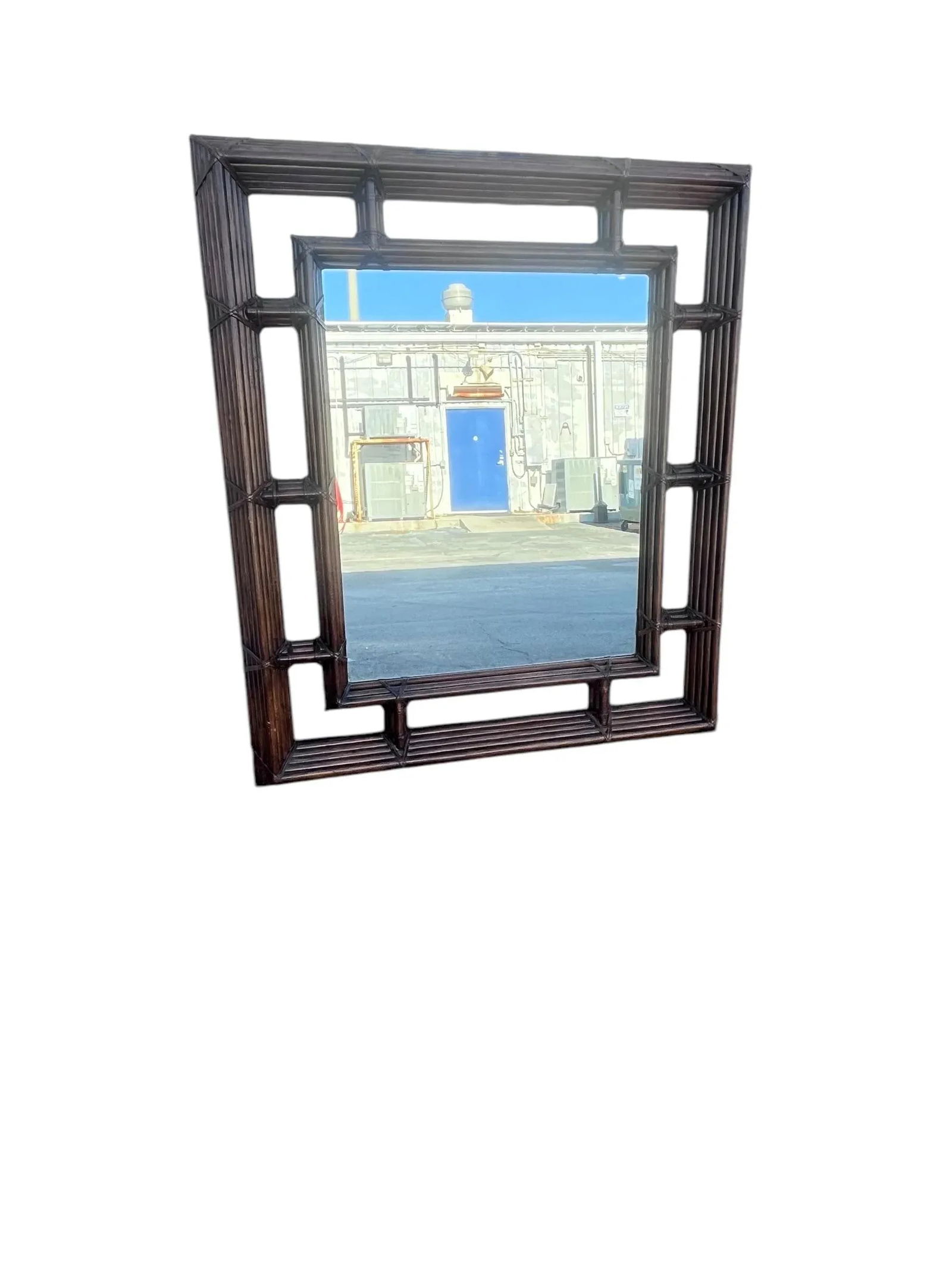 Large 1970s Bamboo Henredon Mirror in the Style of McGuire - 3