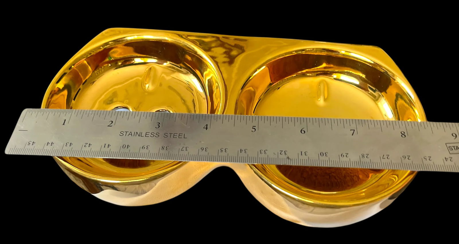 1980s Bavarian Porcelain Gold Metallic Wall Mounted Soap Dish and Toothbrush Holder Set of Two - 10