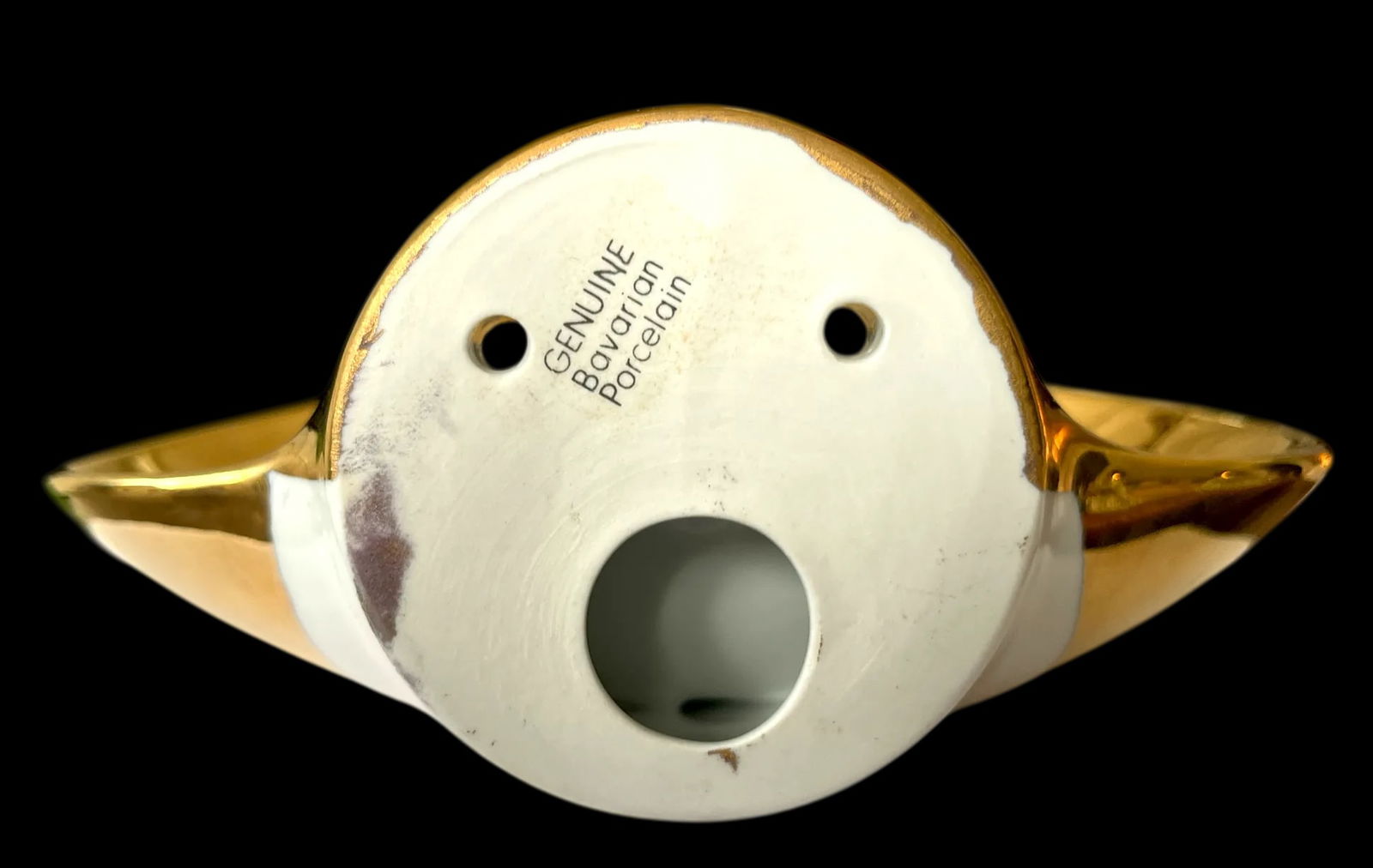 1980s Bavarian Porcelain Gold Metallic Wall Mounted Soap Dish and Toothbrush Holder Set of Two - 6