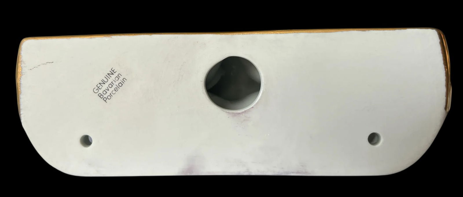 1980s Bavarian Porcelain Gold Metallic Wall Mounted Soap Dish and Toothbrush Holder Set of Two - 9