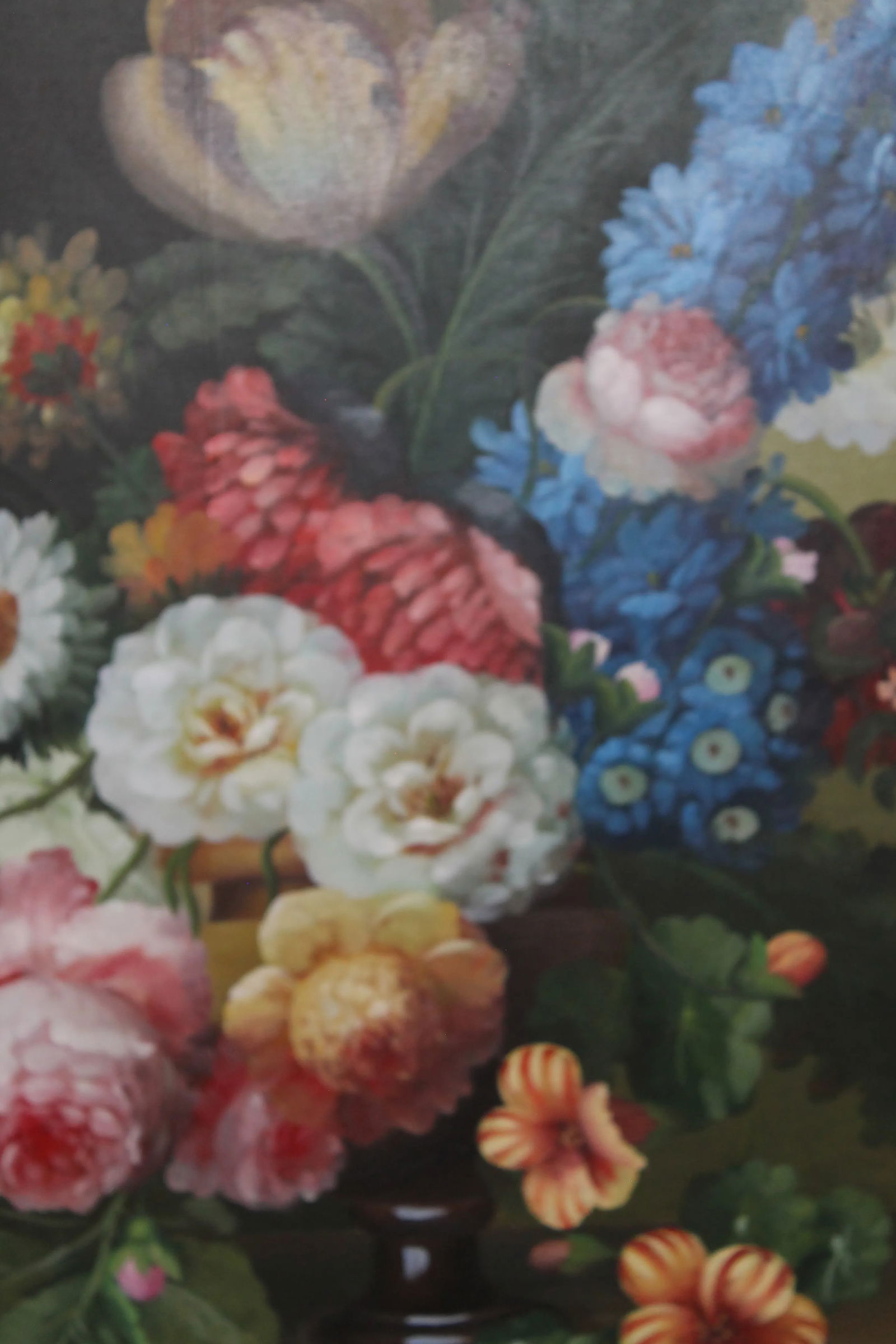 Vintage Floral Still Life Oil Painting on Canvas, 32" X 44" - 2