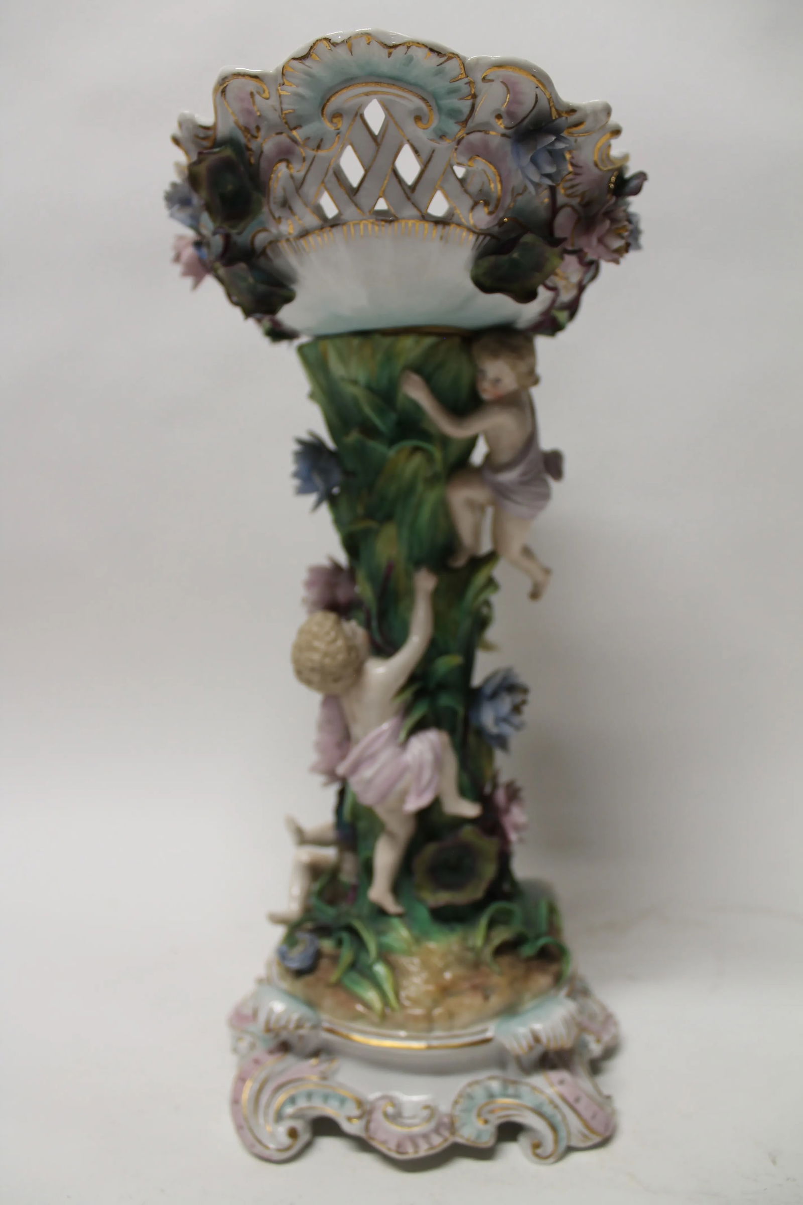19th Century German Porcelain Figural Centerpiece / Compote - 4