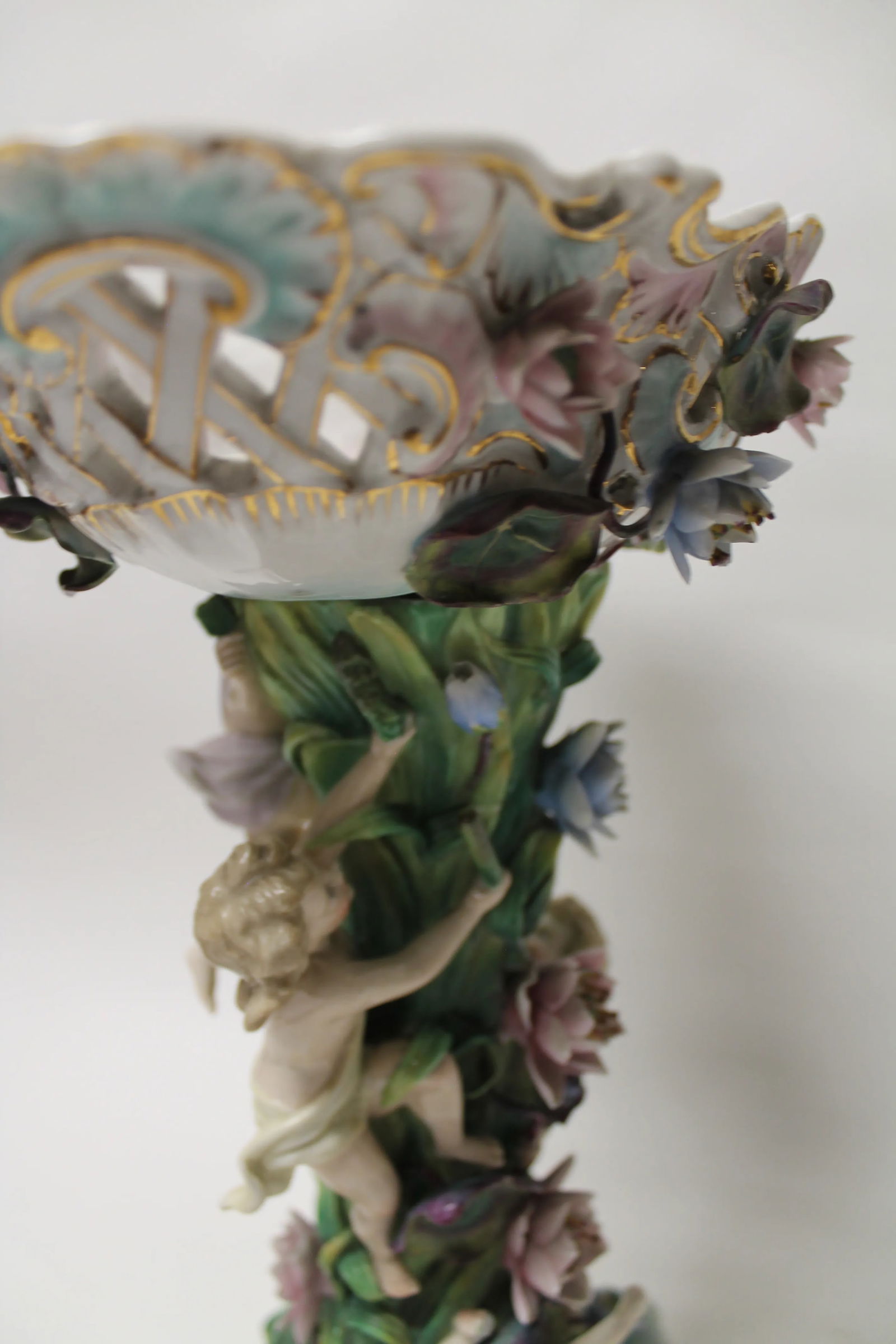 19th Century German Porcelain Figural Centerpiece / Compote - 7
