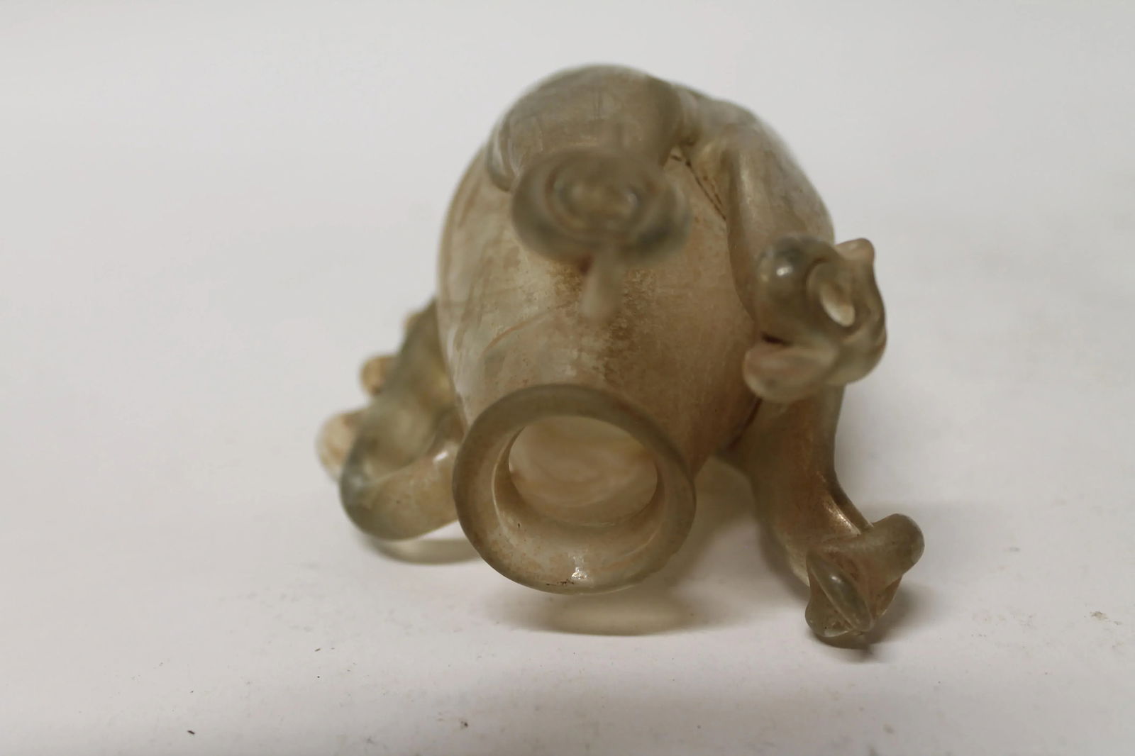 Antique Roman Glass Ewer With Handle and Twin Piped Spouts - 4