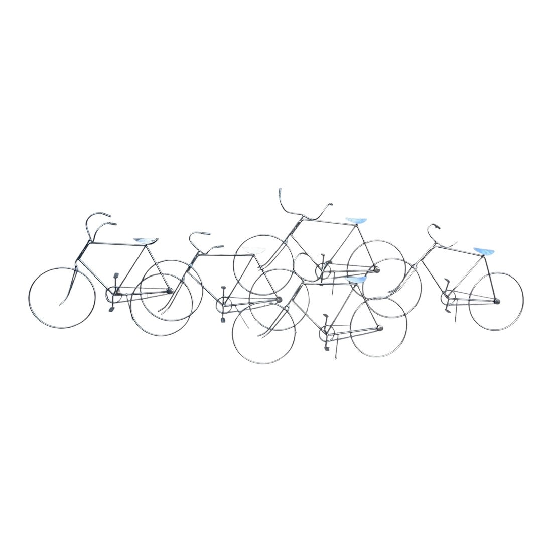 Curtis Jere 1970's Bicycle Sculpture, Signed: Timeless, mid-century, modern sculpture of a group of bicycles, sculpted and designed by Curtis Jere hand signed an original condition ready for hanging in home or office Condition: Alterations: