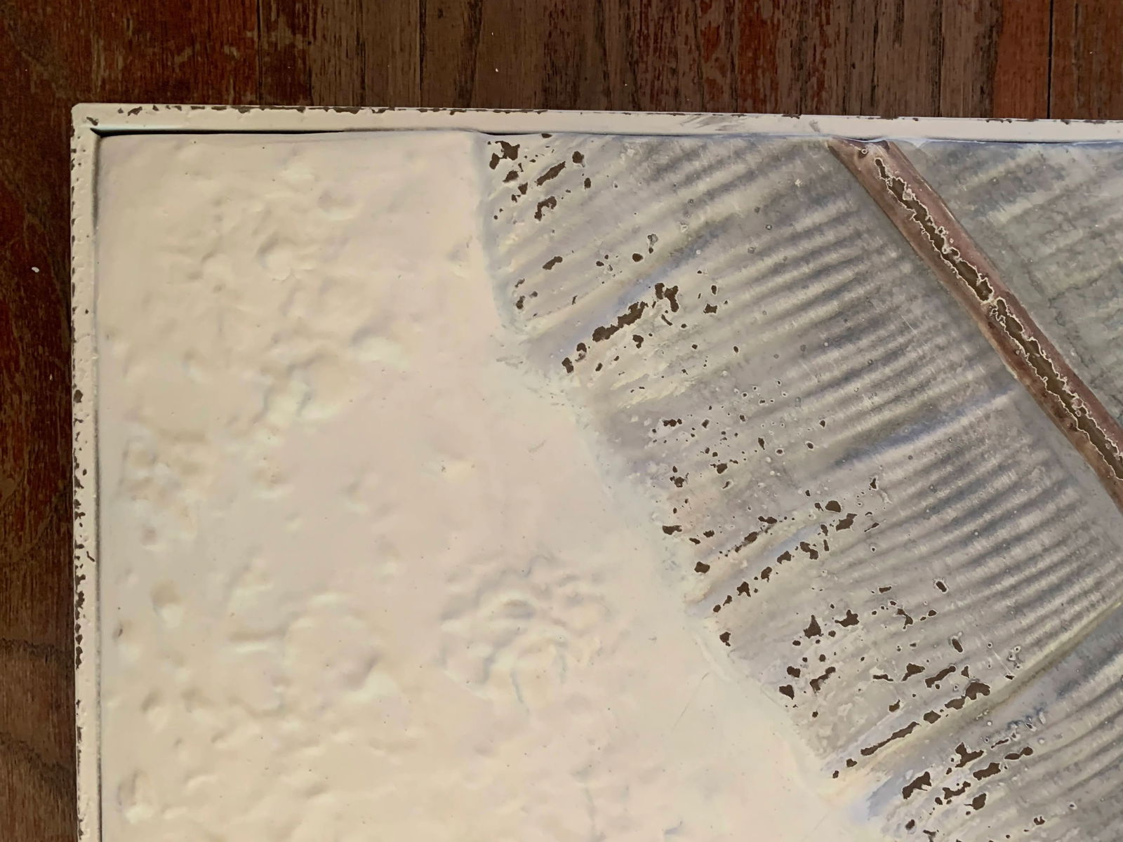 Large Fanning Banana Leaves Painted and Pressed Tin Triptych by Kalalou - 3 Pieces - 10