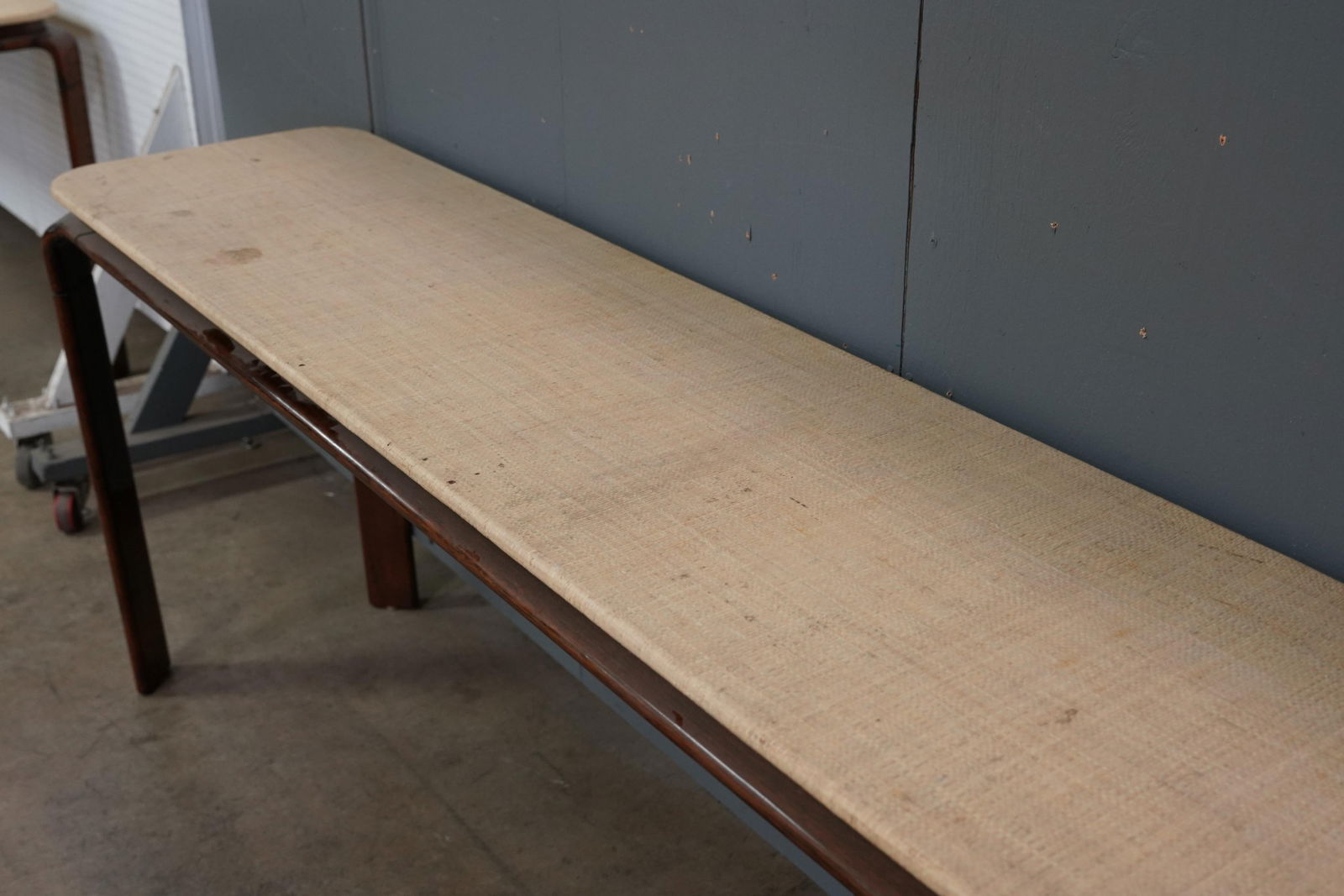 1970s Vintage Rattan Stained Wood Console Table - 3
