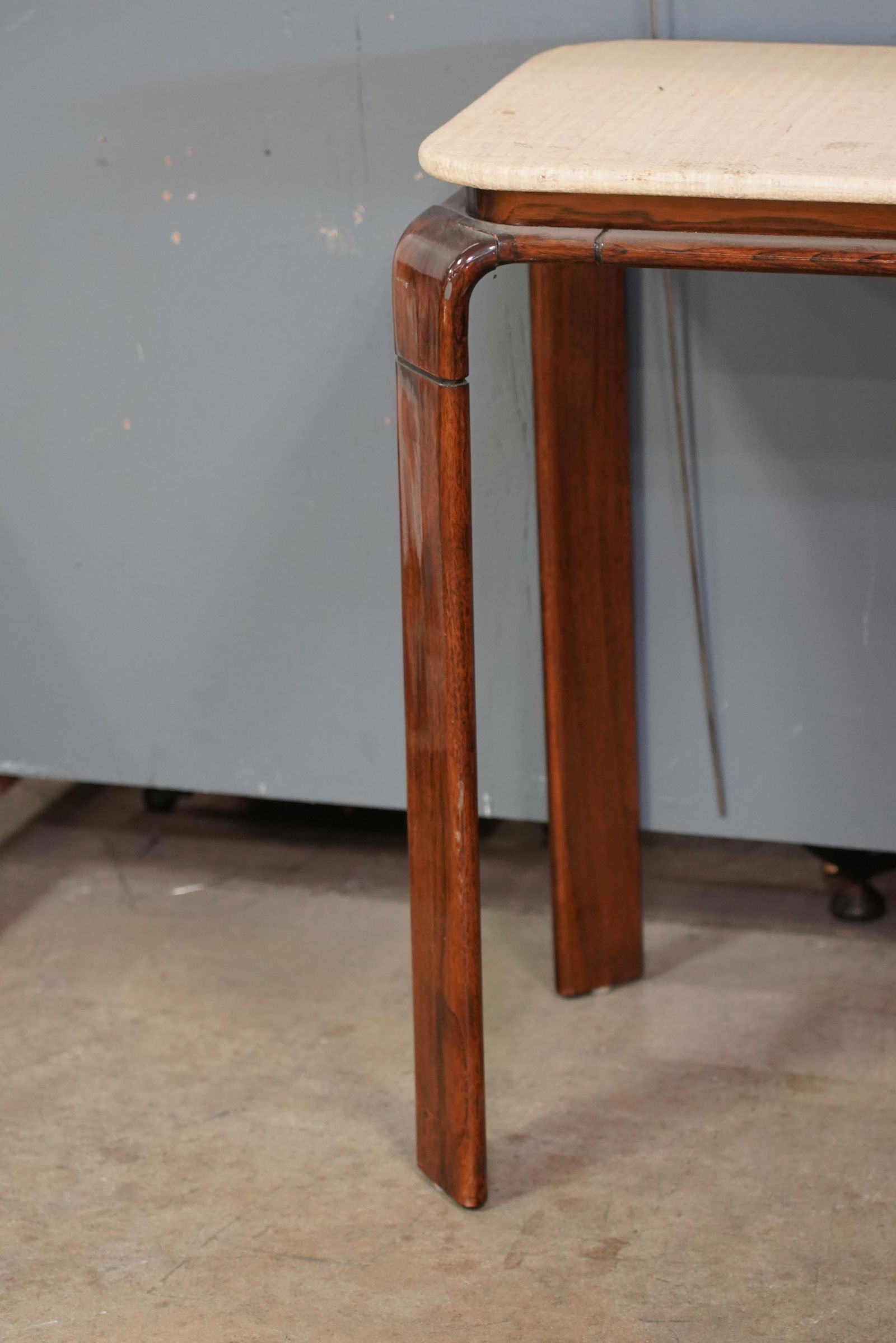 1970s Vintage Rattan Stained Wood Console Table - 5