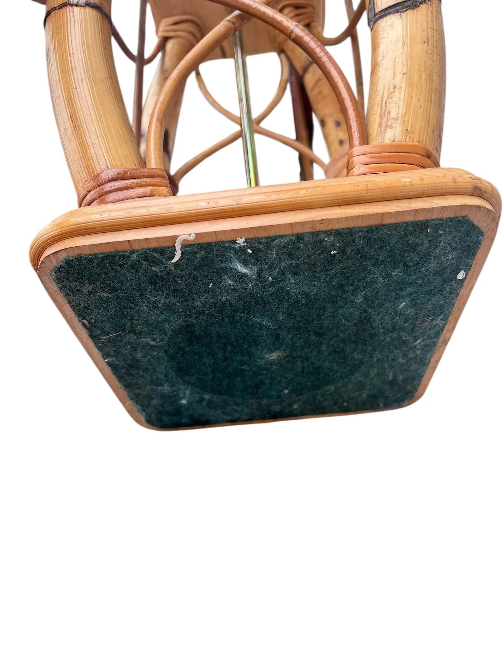 Vintage Mid Century Modern Rattan Bentwood Table Lamp - 7