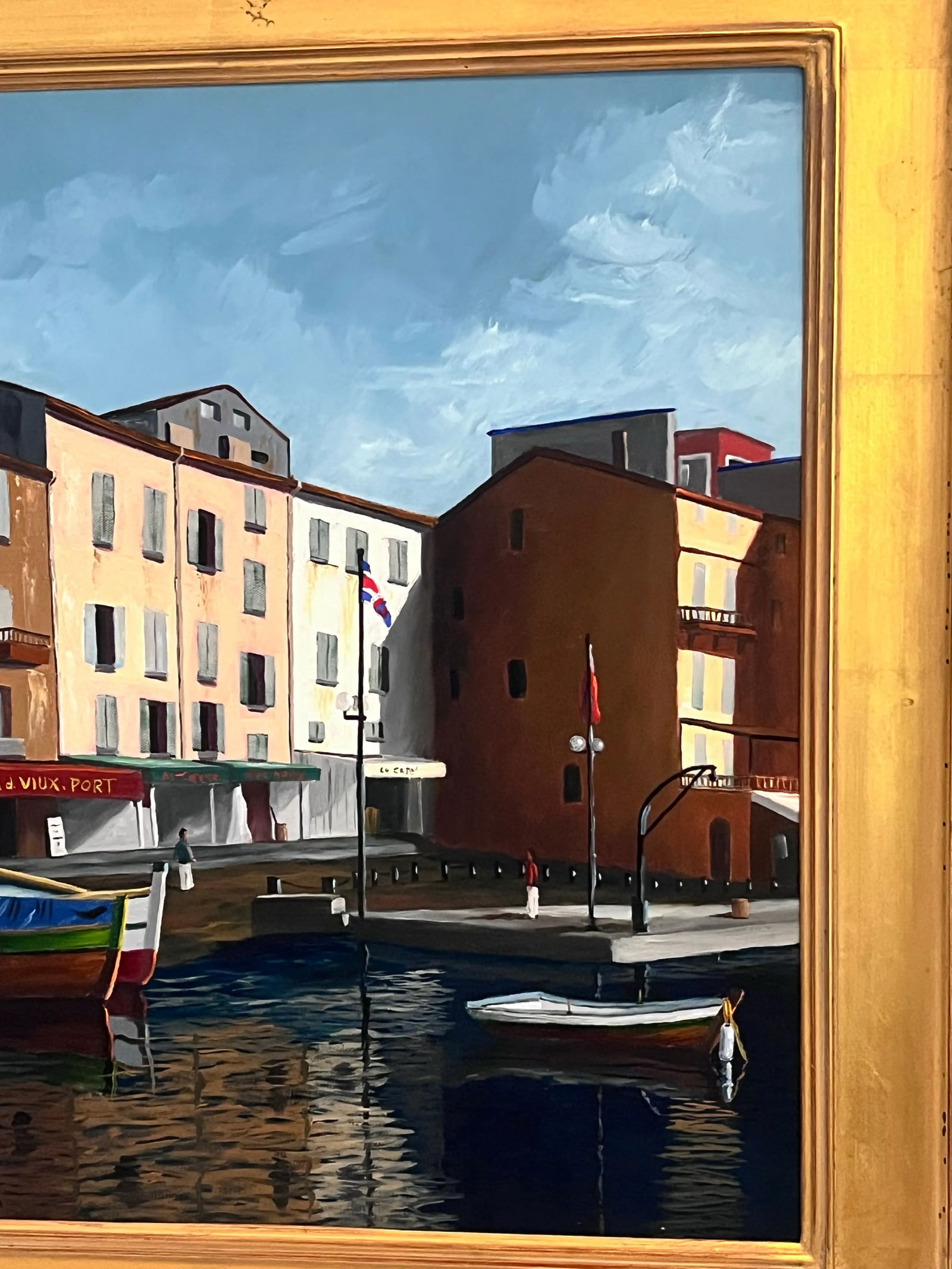 1980s Oil on Canvas by Richard T. Reminger . "St. Tropez " Signed and Framed. - 9