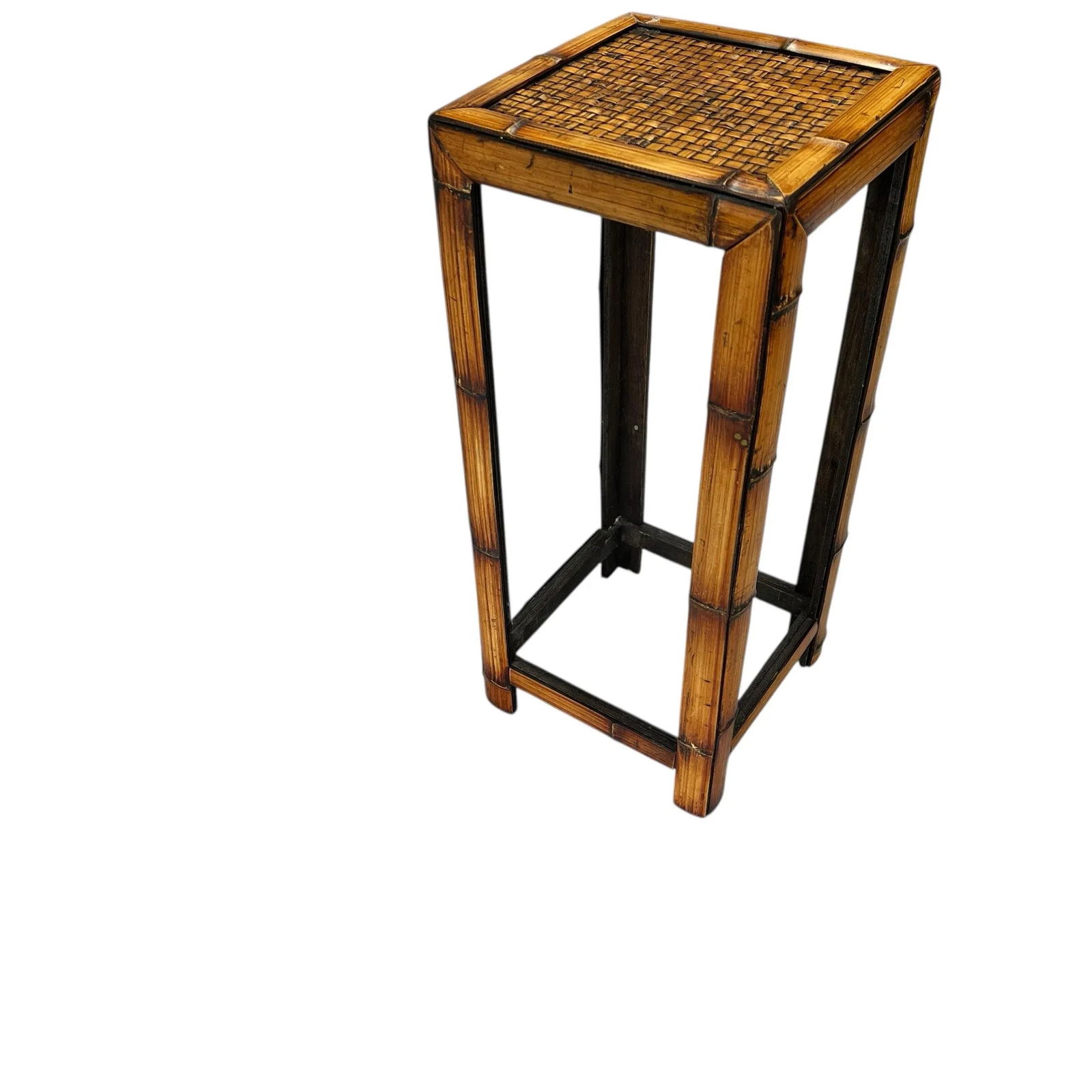Vintage Coastal Bamboo Plant Stand Pedestal - 5