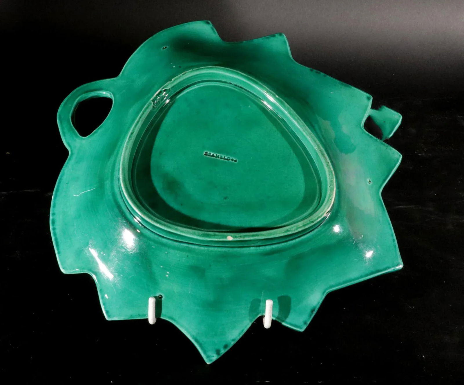 English Pottery Greenware Leaf Dishes, Brameld- A Pair - 4