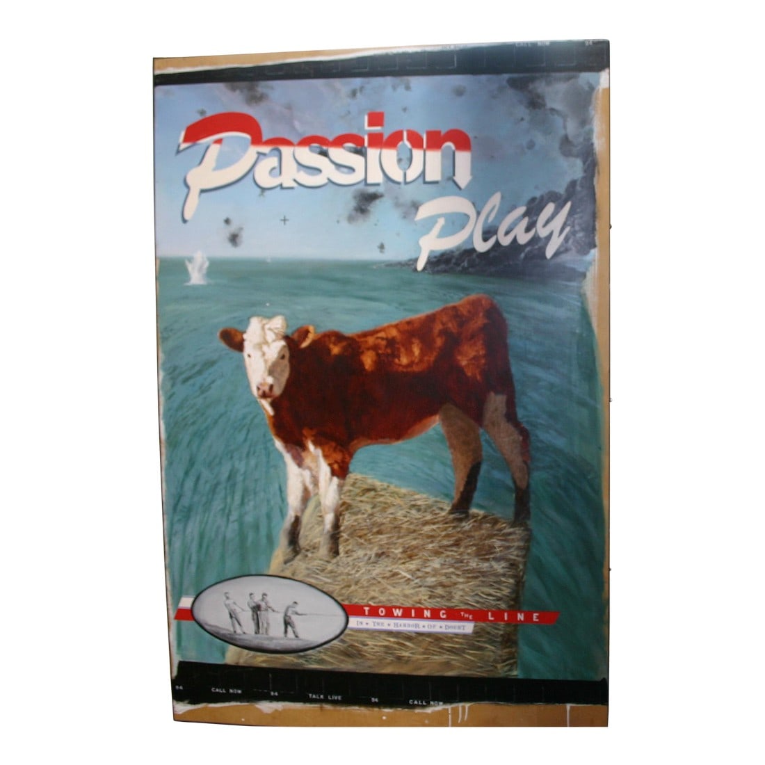 Artist Jack Balas "Passion Play" 1994 Painting, Framed: What an amazing piece of artwork. So large and dramatic. I can imagine this being a center point of a large restaurant, or the home of a cattle rancher. It was made by artist Jack Balas (1955 - 