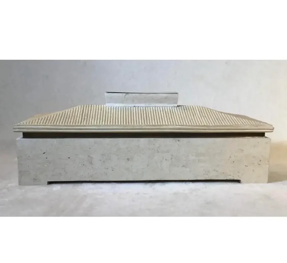 Vintage Maitland-Smith Tessellated Stone Pagoda Box Attributed to Karl Springer - 6