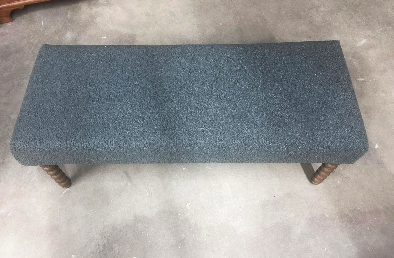 Vintage Lee Industries Sherpa Coal Upholstered Bench - 6