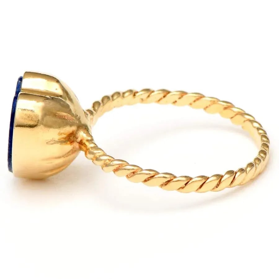 14KY Lapis Lazuli(3.20) Heart Stack Ring, size 7.25 - 4