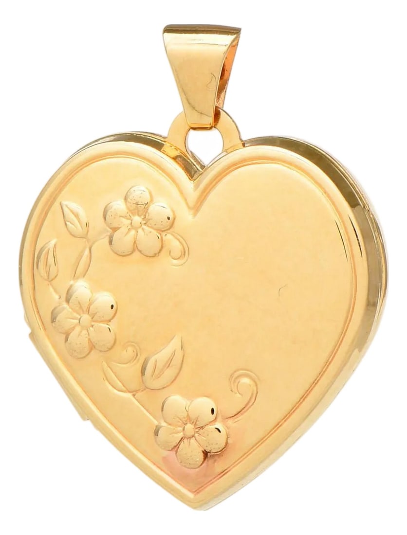 14KY Embossed Floral Heart Locket Pendant: Embellished with an intricately embossed floral heart design, this pendant is sure to make your loved one swoon. The delicate and romantic details will capture the eye and be treasured for years to