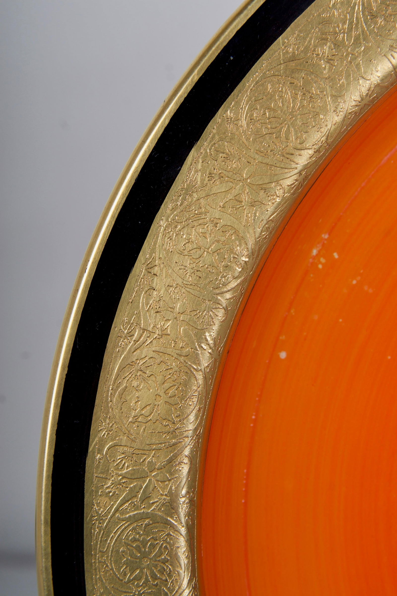 1940s Glass Charger and Matching Candlesticks With 24k Gold Details - 3 Piece Set - 7