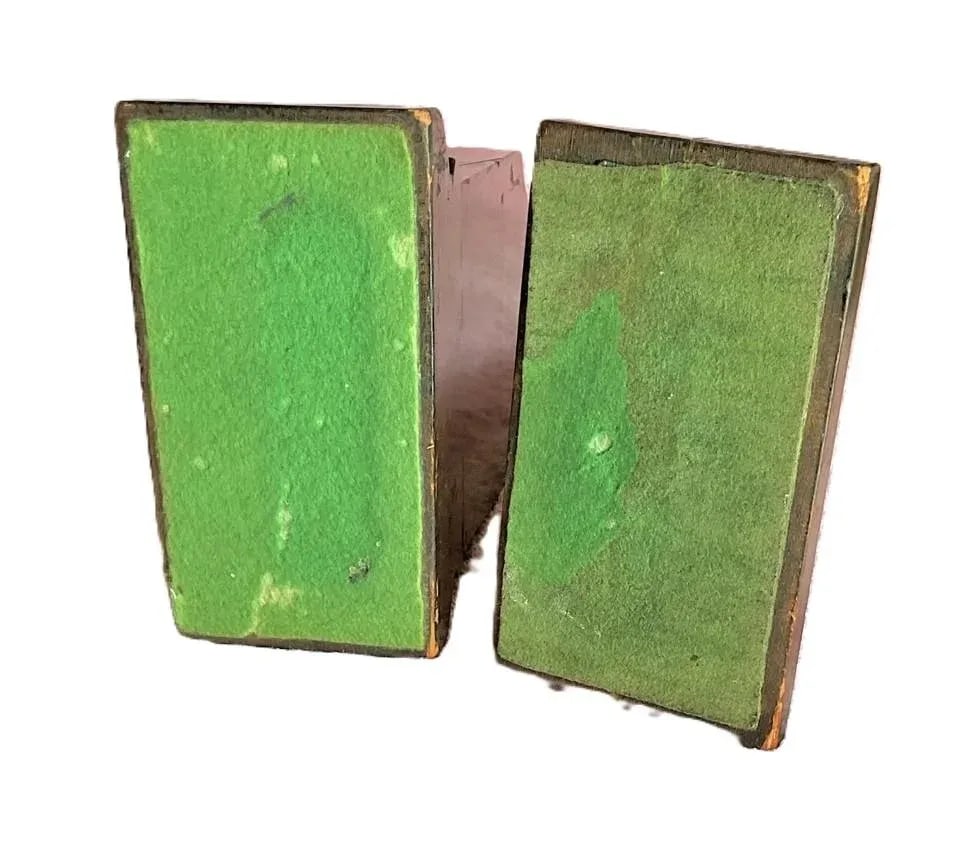 Early 20th Century Wooden Bookends With Portrait of a Man- a Pair - 5