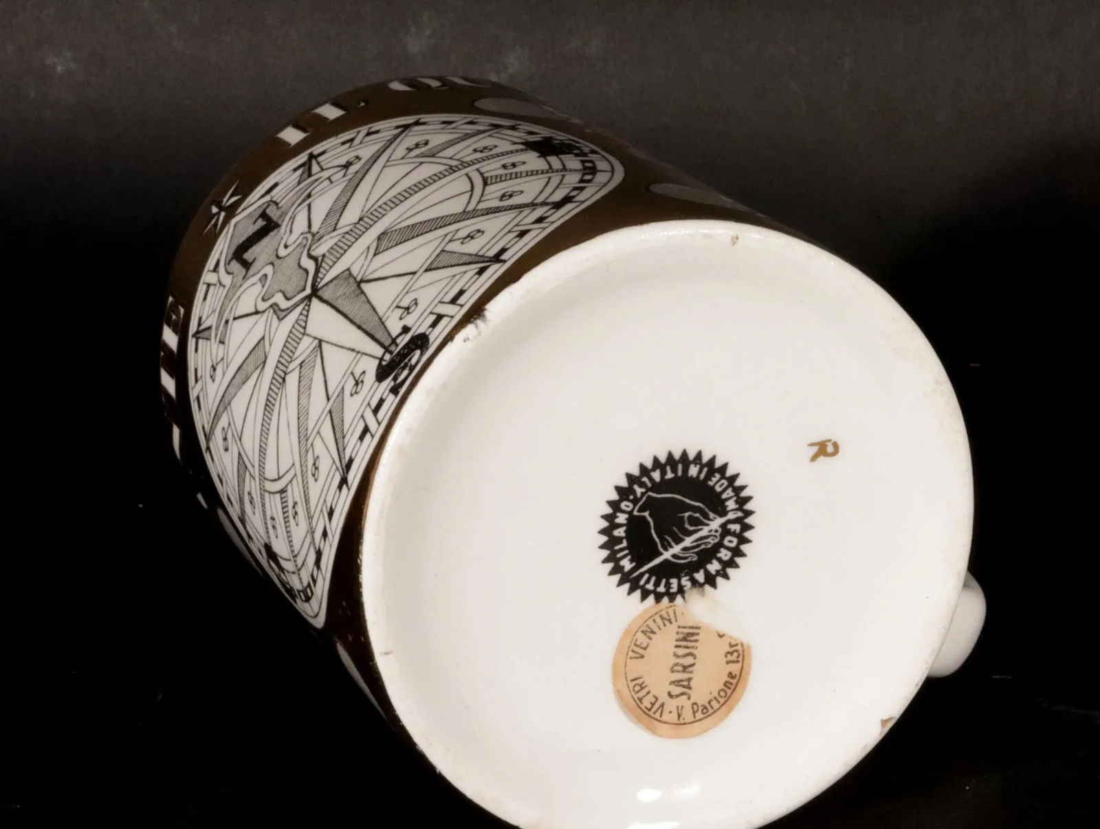 Piero Fornasetti "Il Quadrante" Ceramic Beer Stein - 5