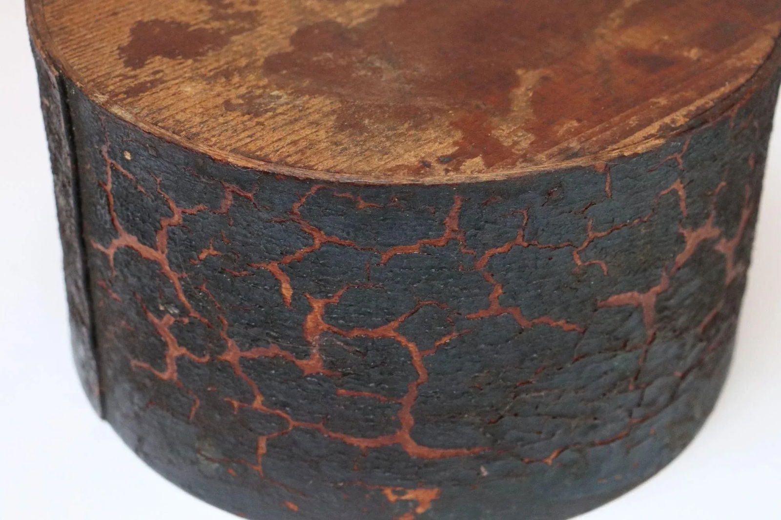 19th Century New England Bentwood Green Pantry Box With Crackled Texture - 14