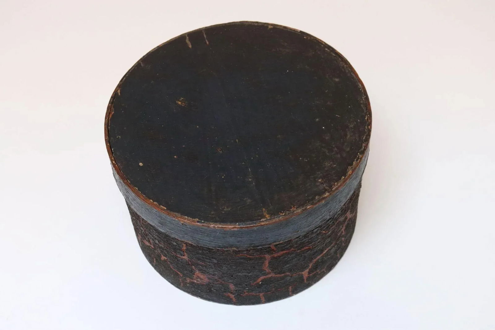 19th Century New England Bentwood Green Pantry Box With Crackled Texture - 2