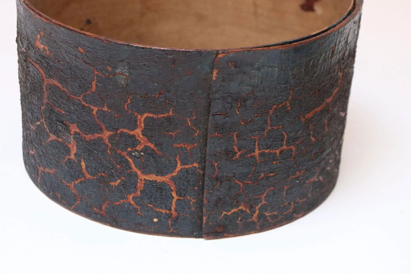 19th Century New England Bentwood Green Pantry Box With Crackled Texture - 9