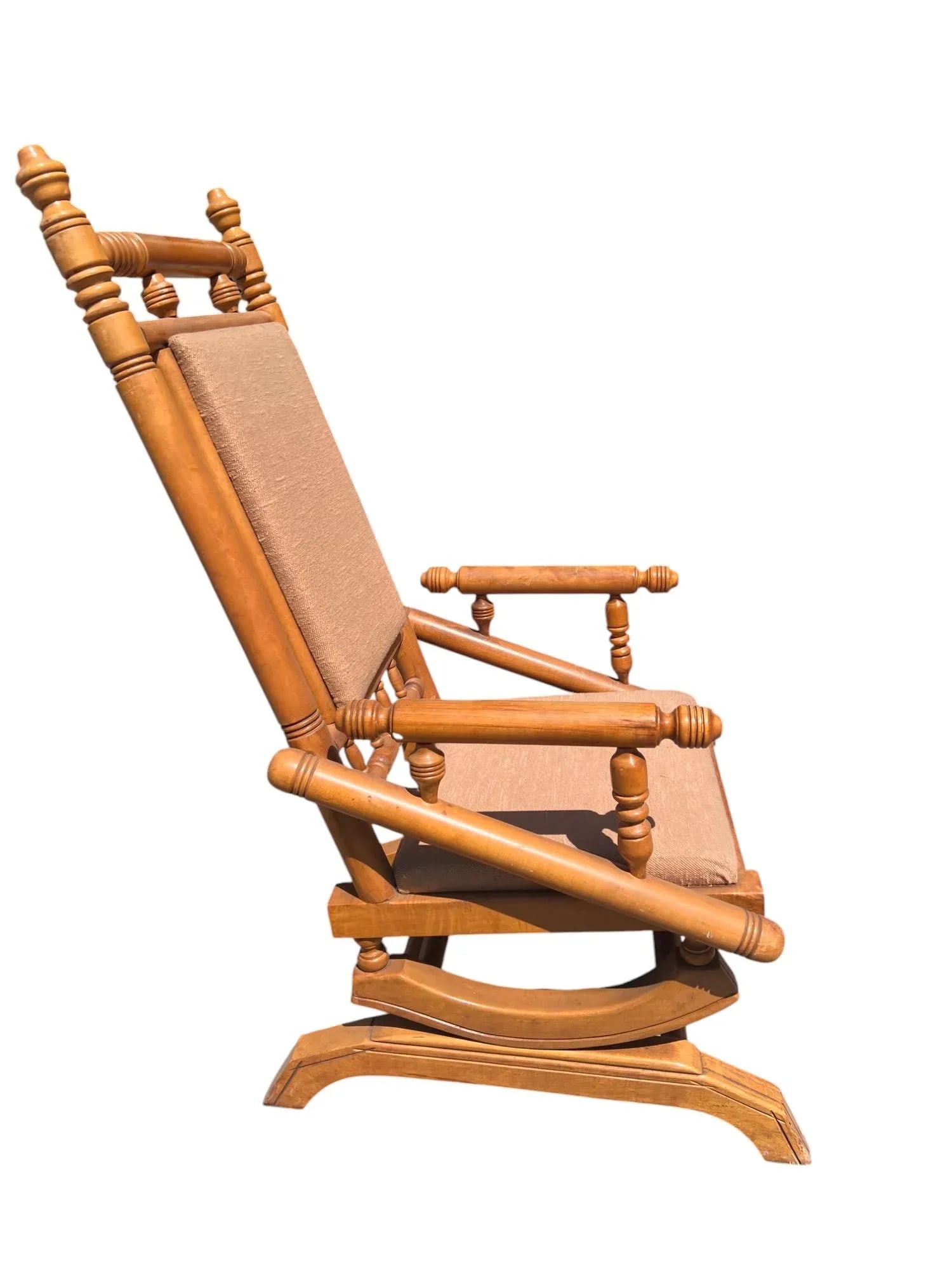 Mid-Century Early American New England Style Solid Maple Platform Rocker - 5