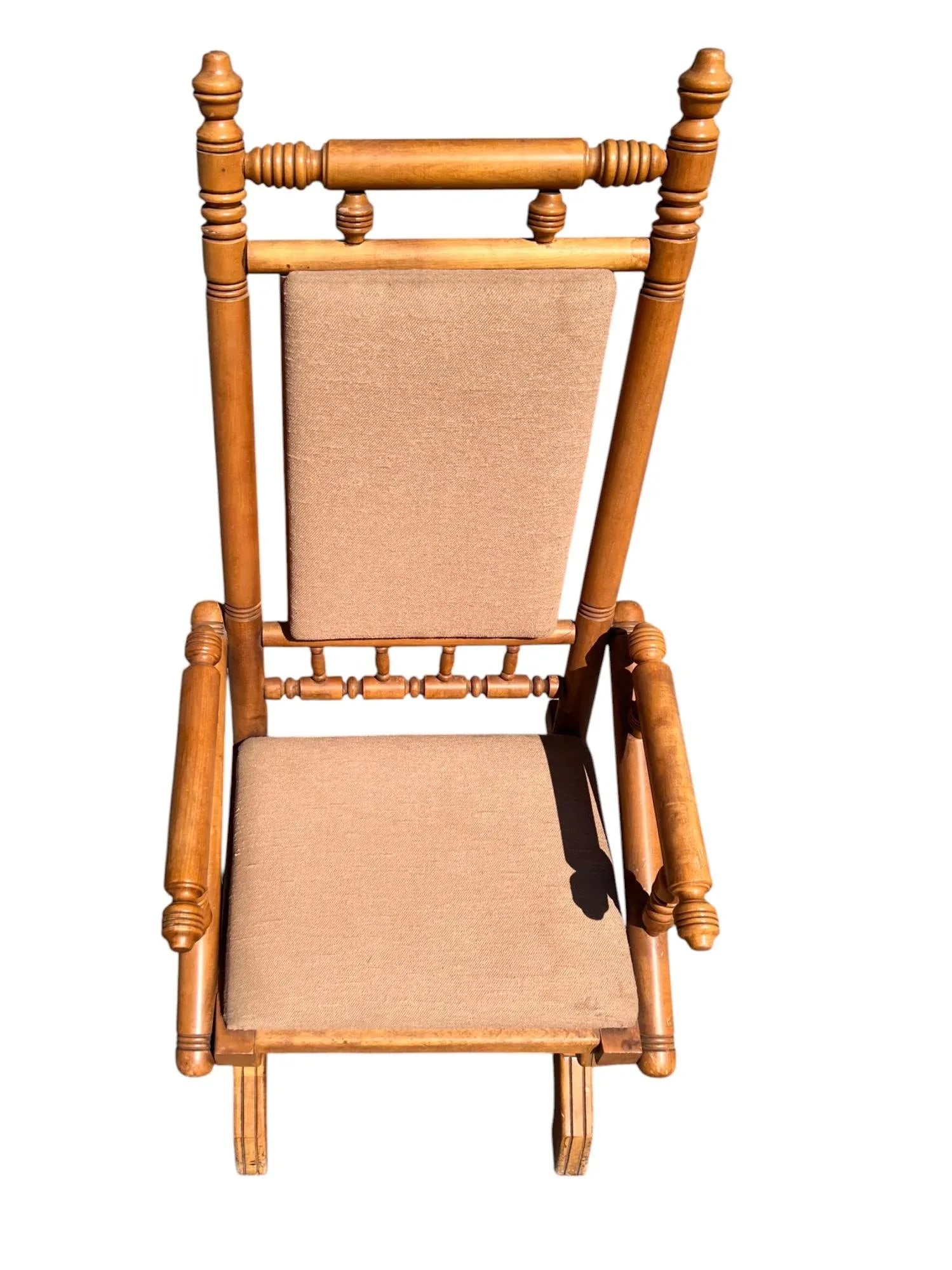 Mid-Century Early American New England Style Solid Maple Platform Rocker - 6