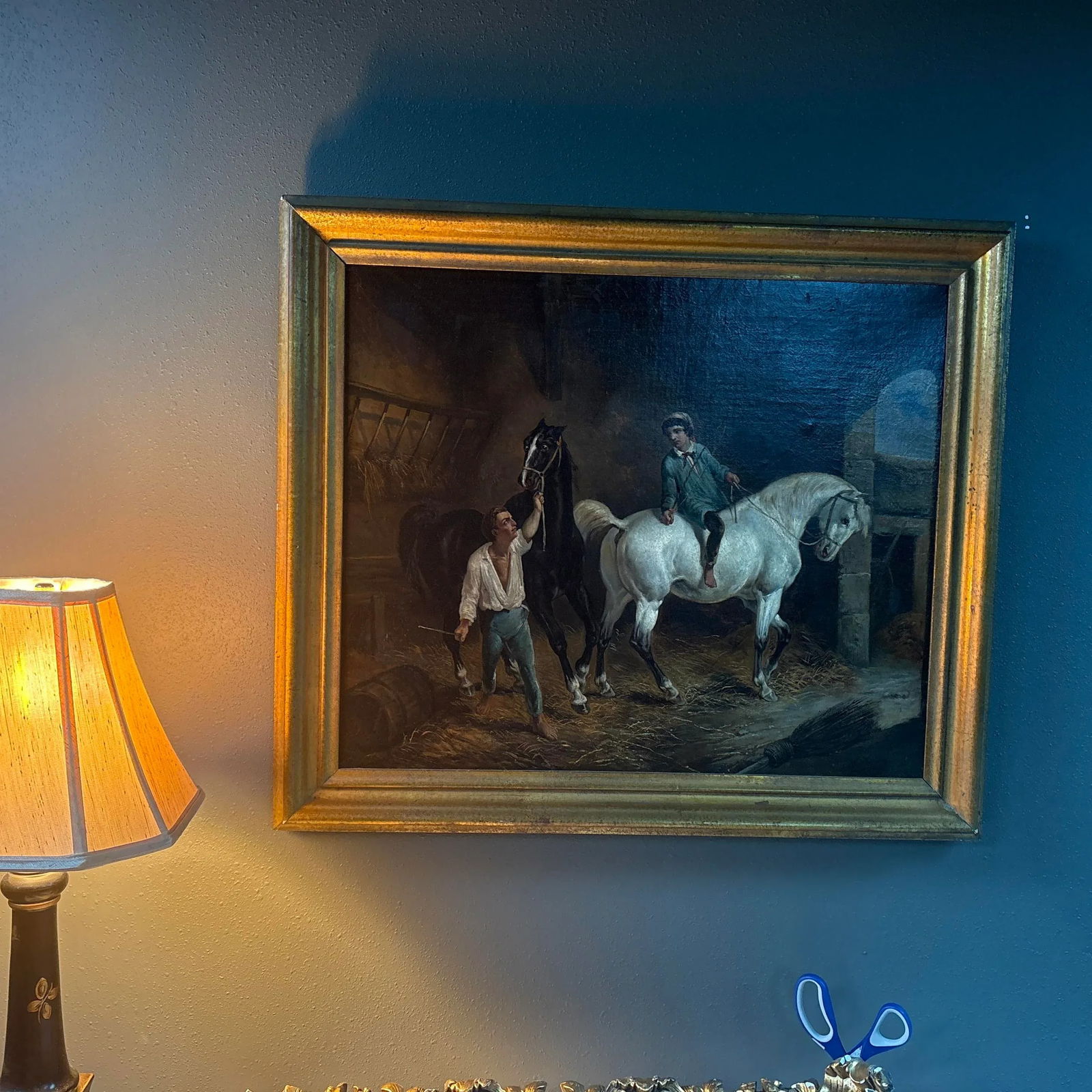 Louis Claude Malle Branche (1790-1838) - Stable Scene, Oil on Canvas, 21" X 25" - 3