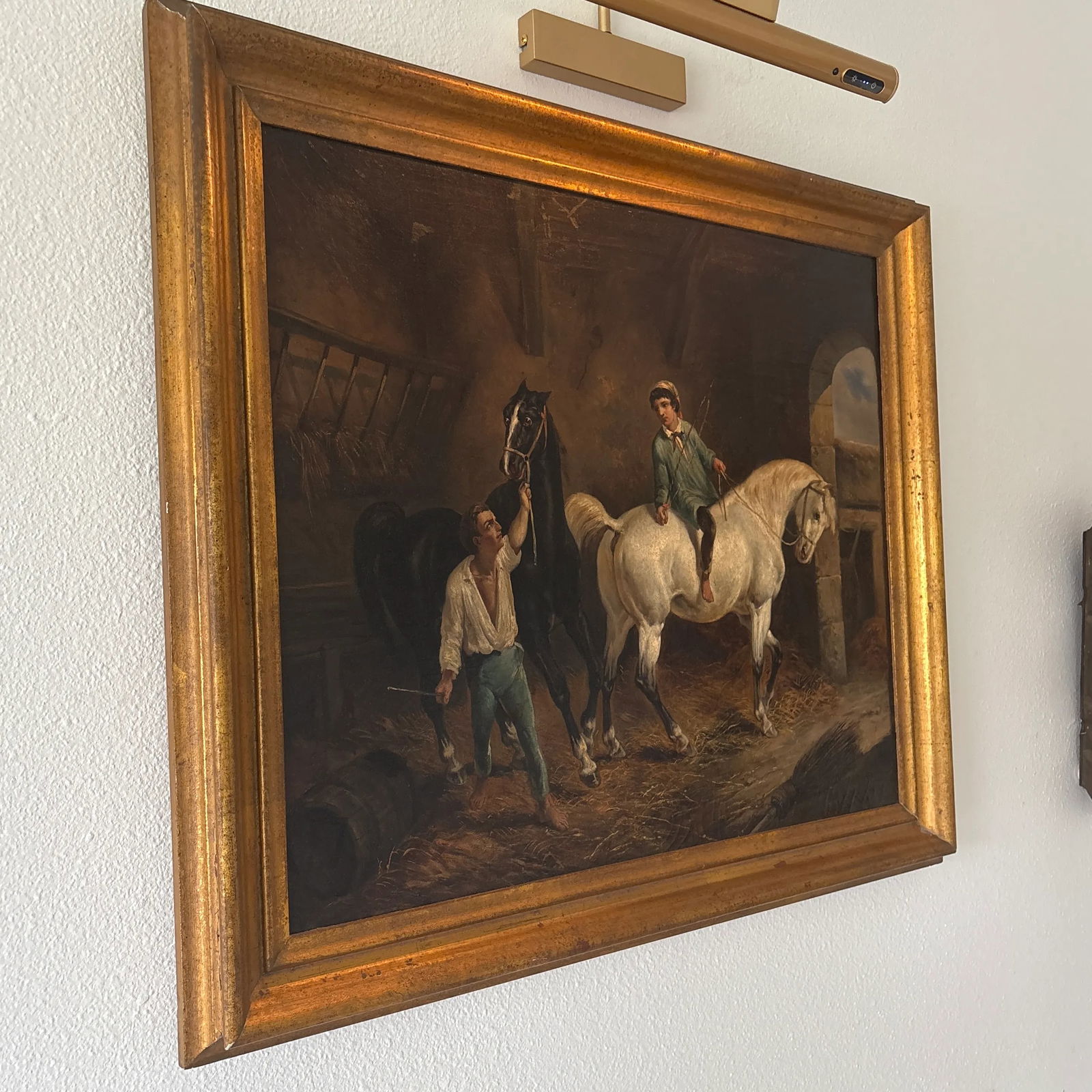 Louis Claude Malle Branche (1790-1838) - Stable Scene, Oil on Canvas, 21" X 25" - 7