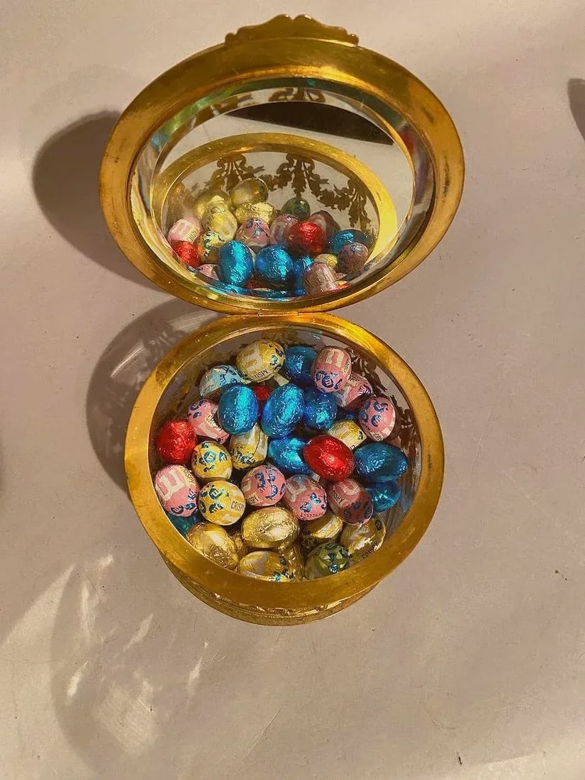 19th C French Jean Derval Bronze Crystal Portrait Jewelry Box - 15