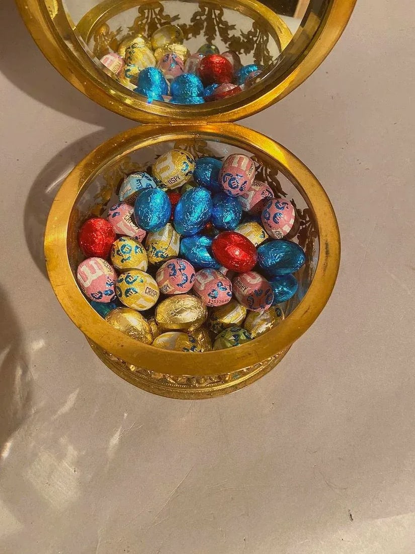 19th C French Jean Derval Bronze Crystal Portrait Jewelry Box - 17