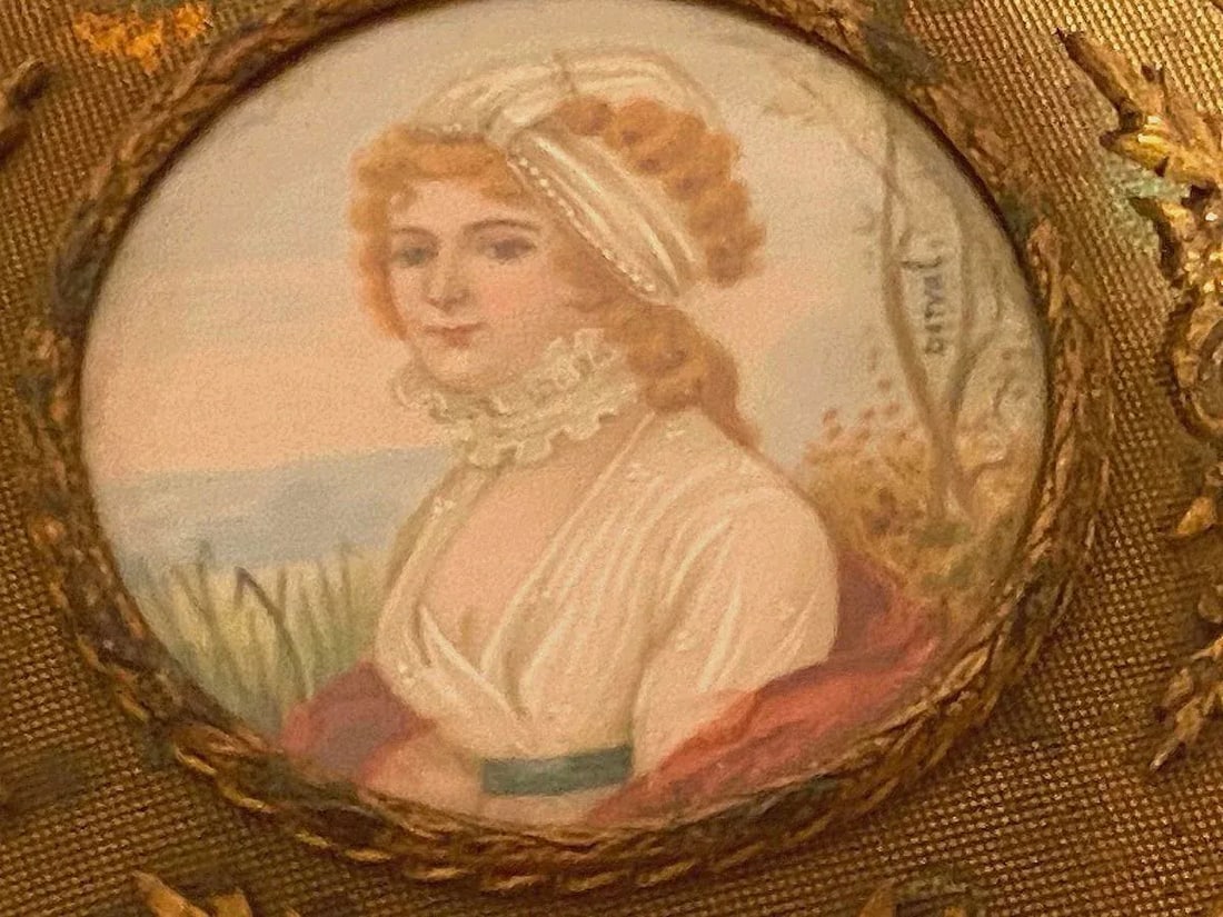 19th C French Jean Derval Bronze Crystal Portrait Jewelry Box - 3