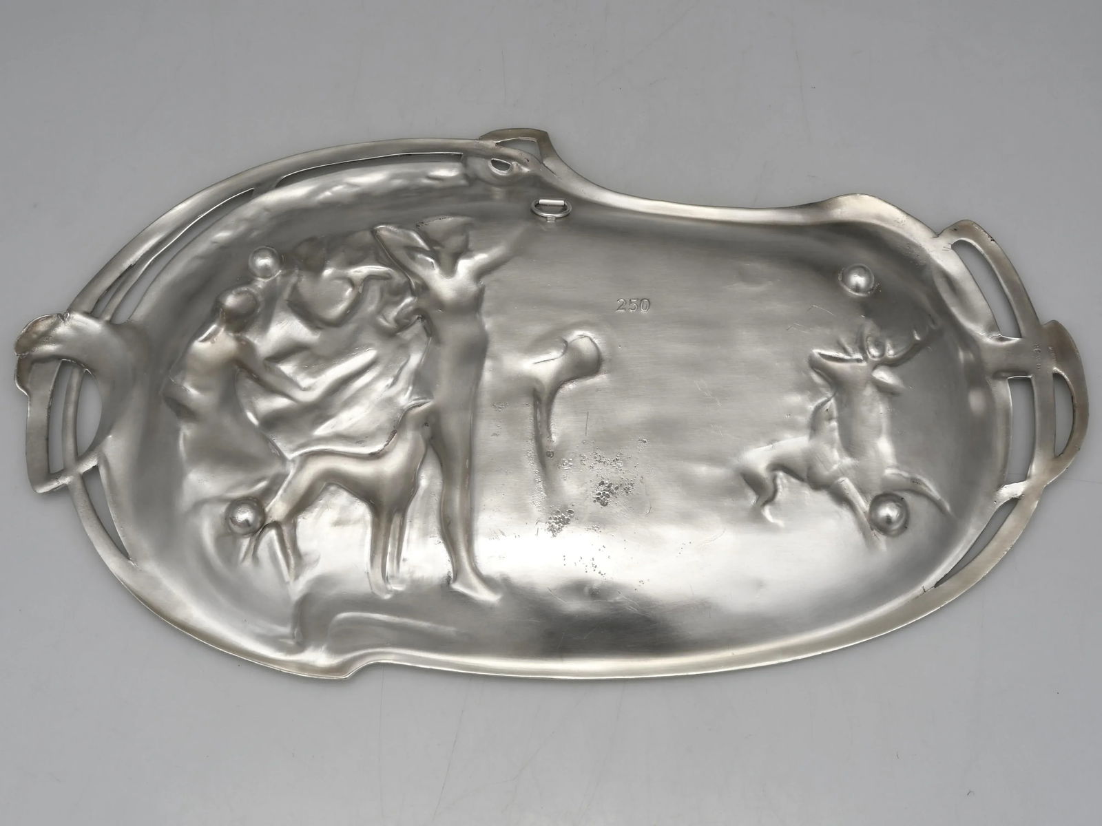 WMF Art Nouveau Silverplate Wall Tray – Diana the Huntress With Stag & Hounds, c.1905– - 4