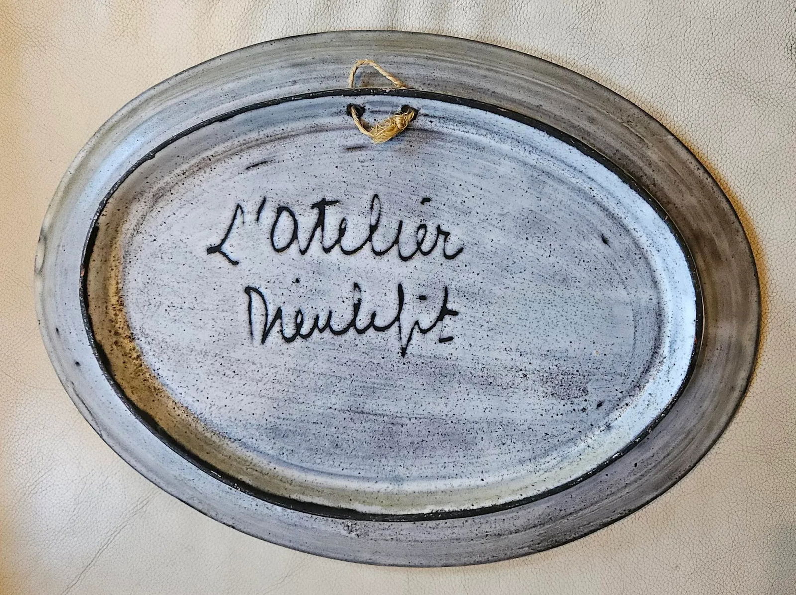 Mid-Century Modern Jacques Pouchain Large Oval Platter With Stylized Fish Motif - 9