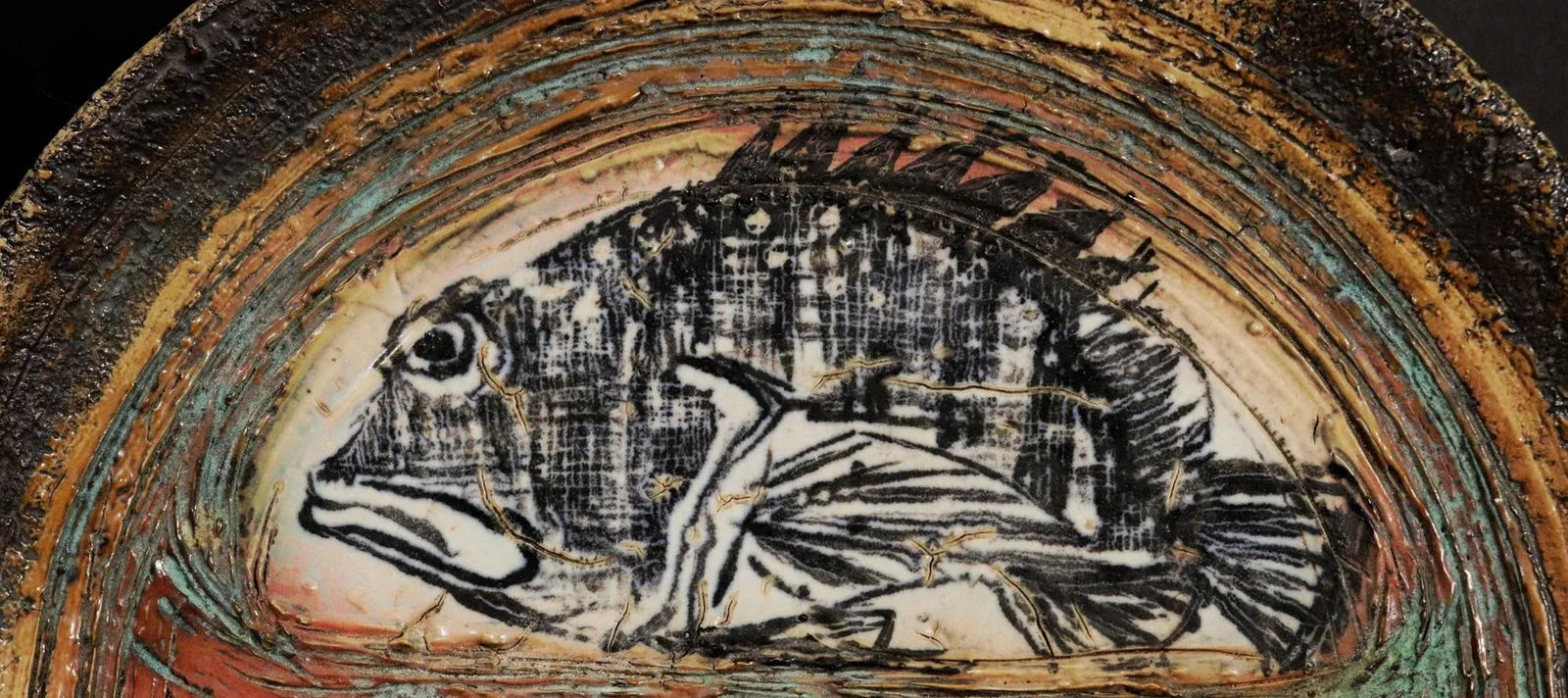 Studio Pottery Double Fish Dish, Dated 2003 - 2